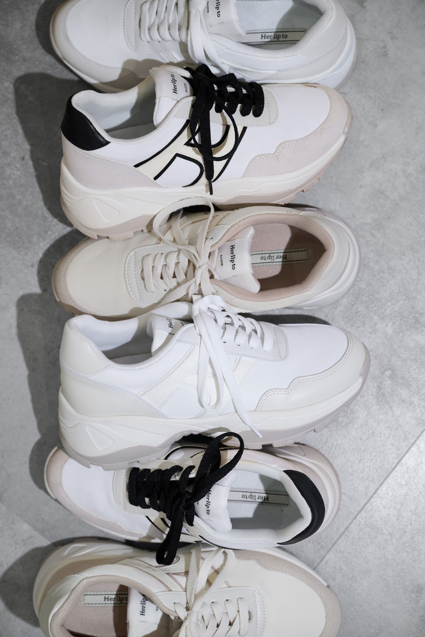 【white / beige / black×white / bordeaux】Le City HLT Sneakers