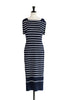 Square Collar Striped Dress