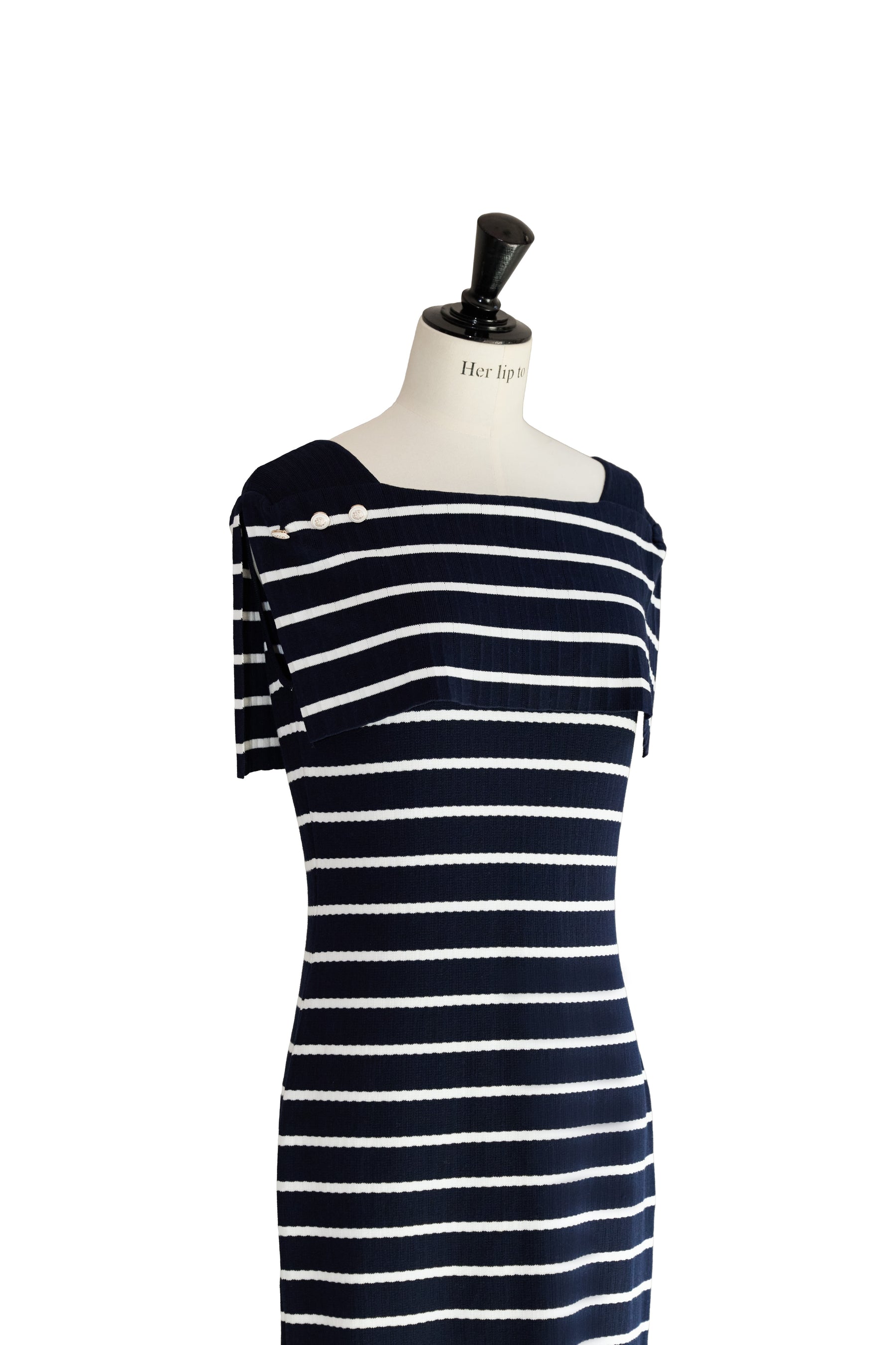 Square Collar Striped Dress