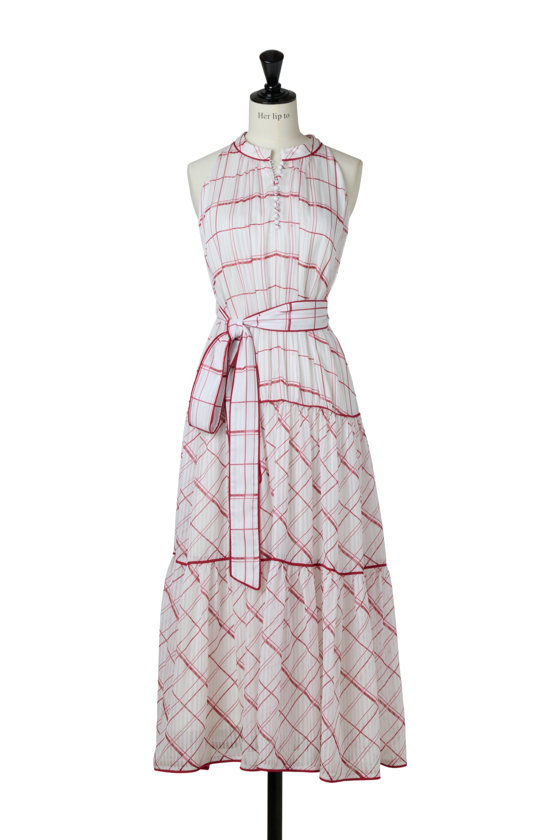 【9月中旬発送】Anduze Belted Check Dress