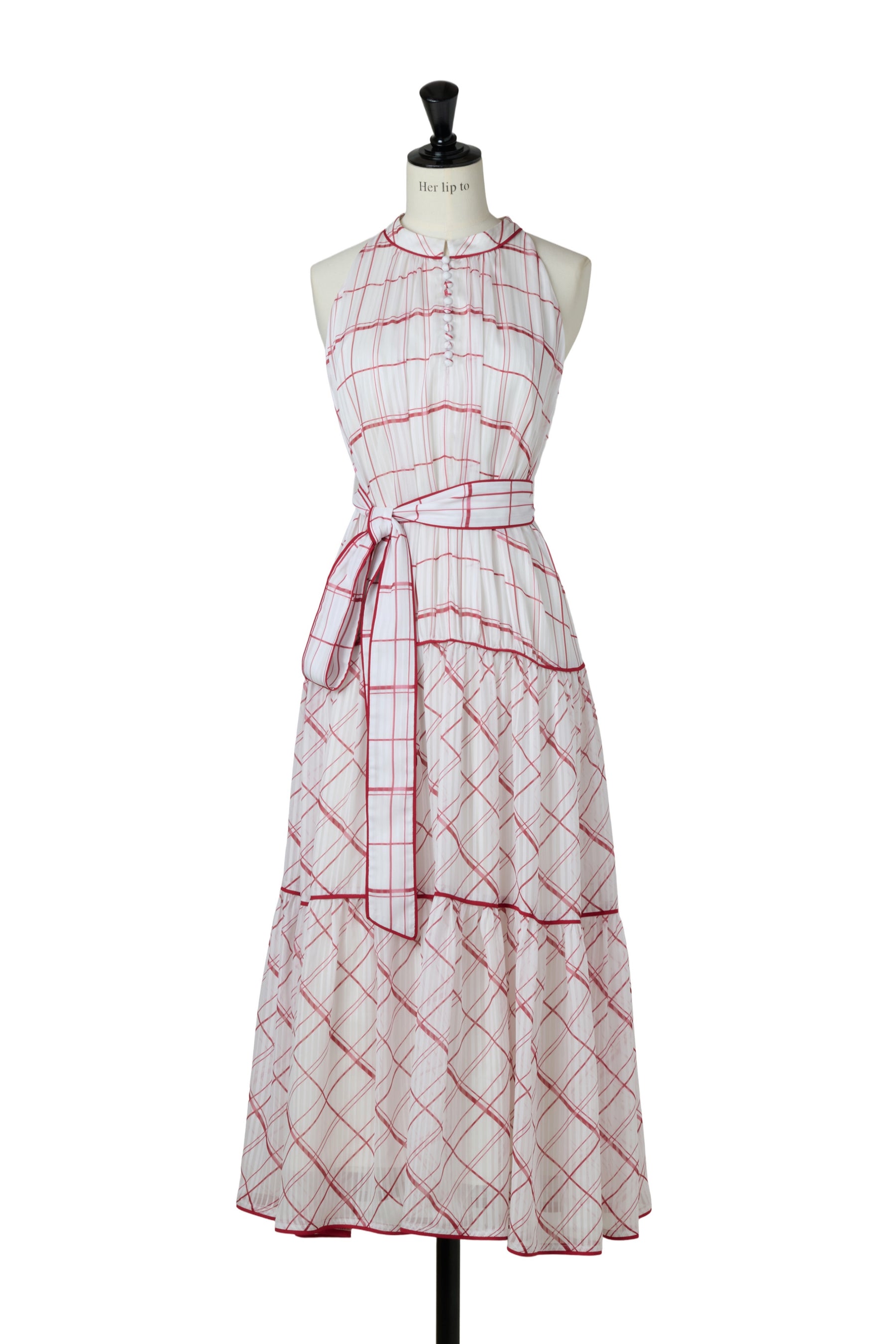 【9月中旬発送】Anduze Belted Check Dress