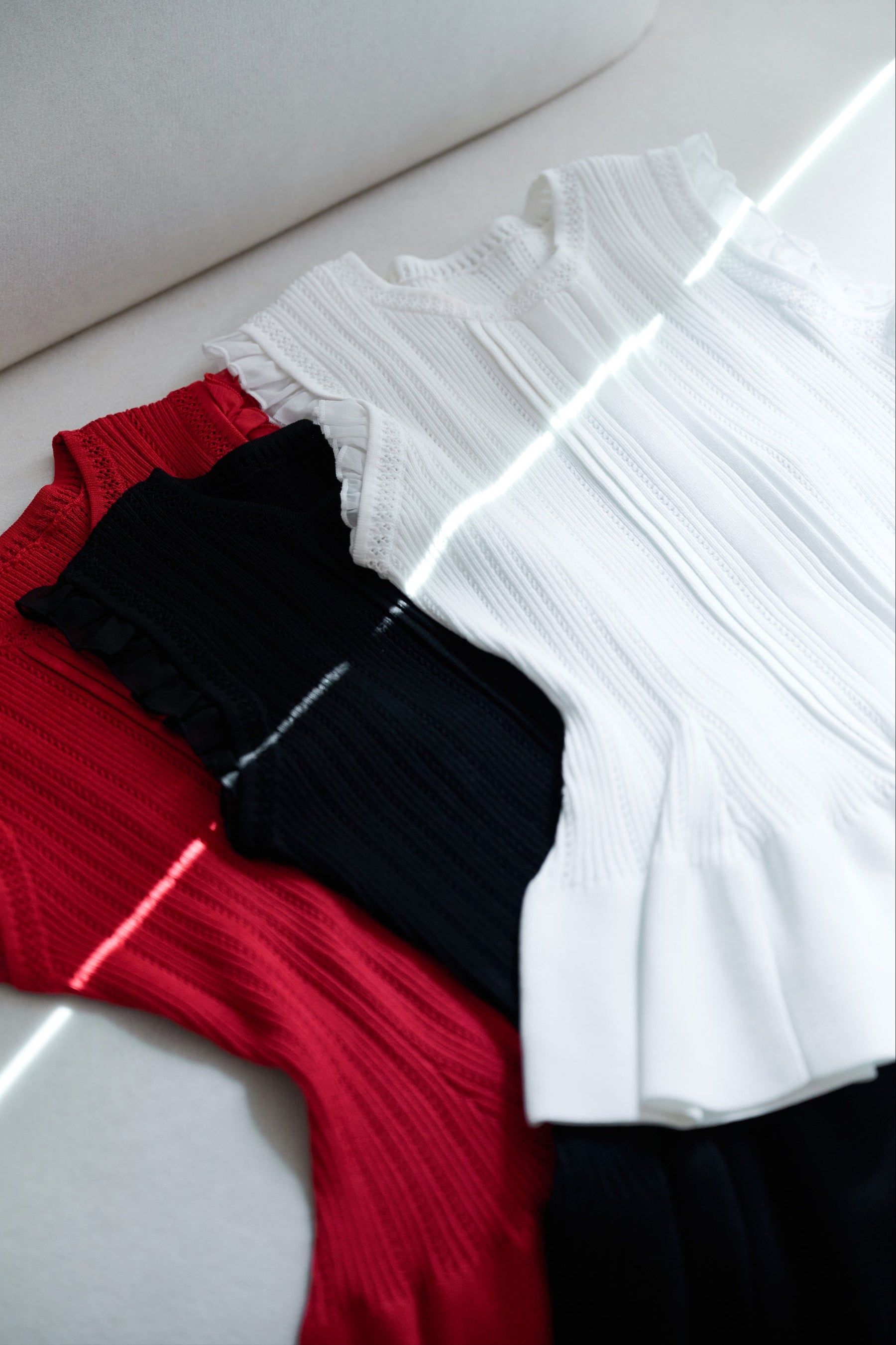 Peplum Ribbed Knit Top