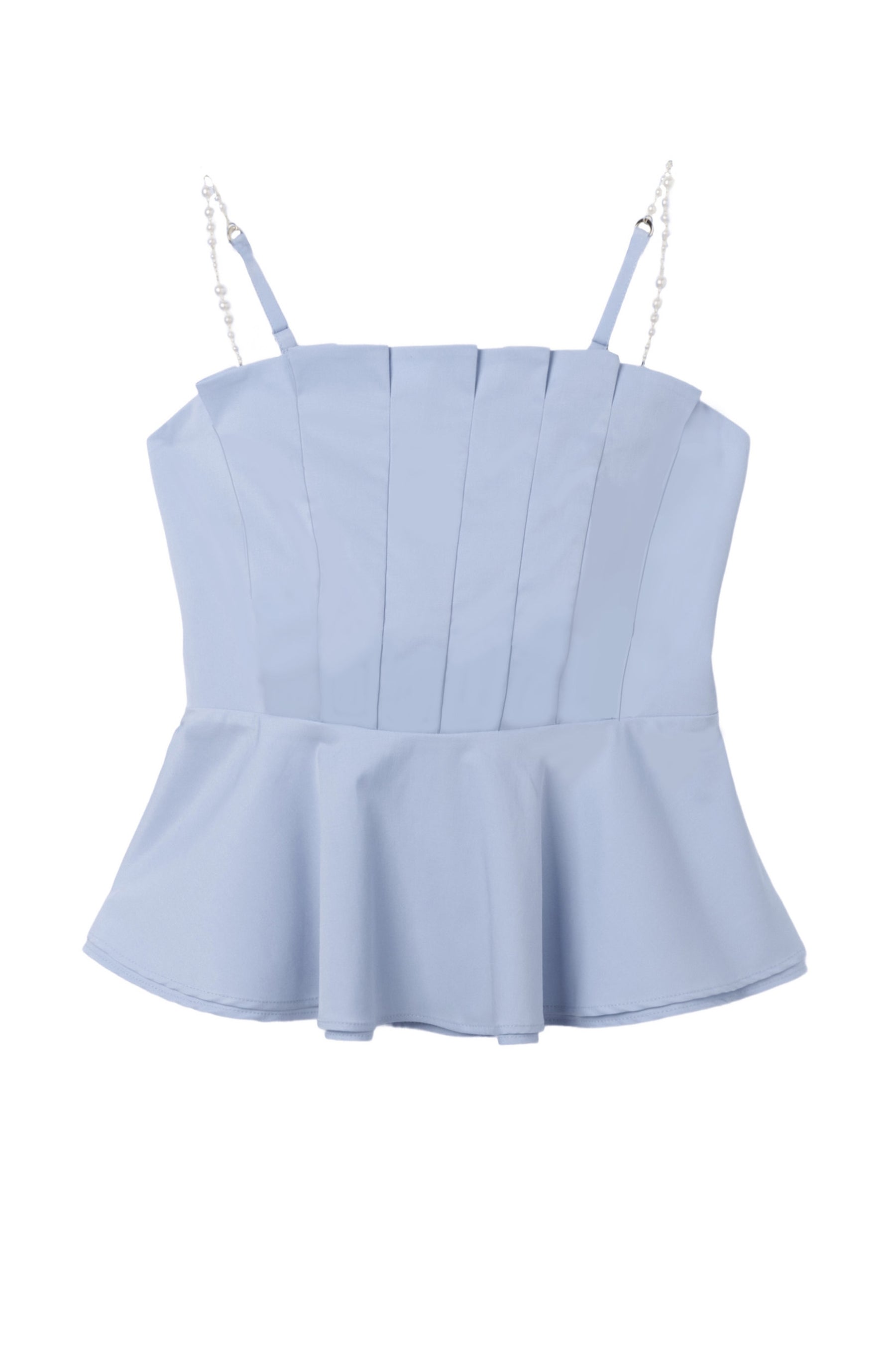 【7月下旬発送】Pearl-Strap Frill Top