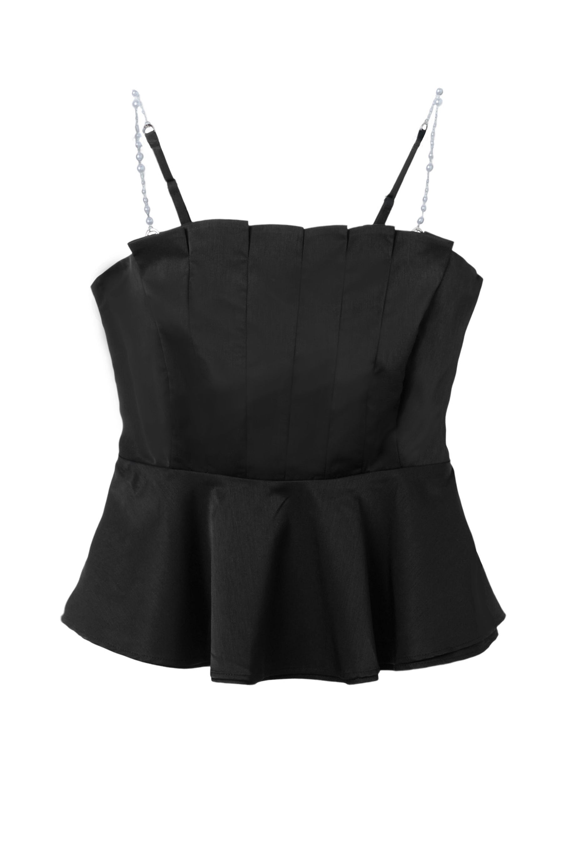 【7月下旬発送】Pearl-Strap Frill Top