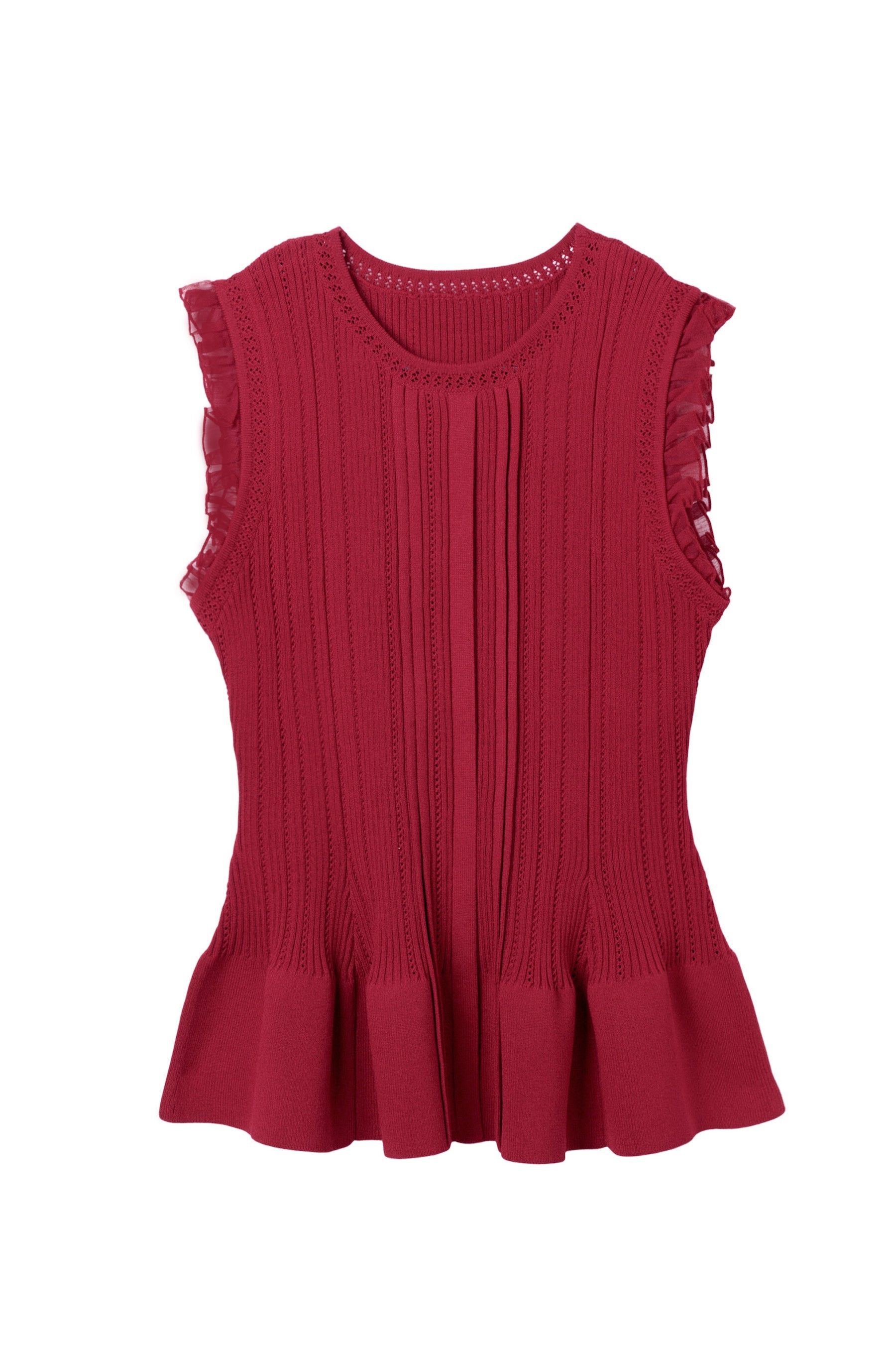 Peplum Ribbed Knit Top