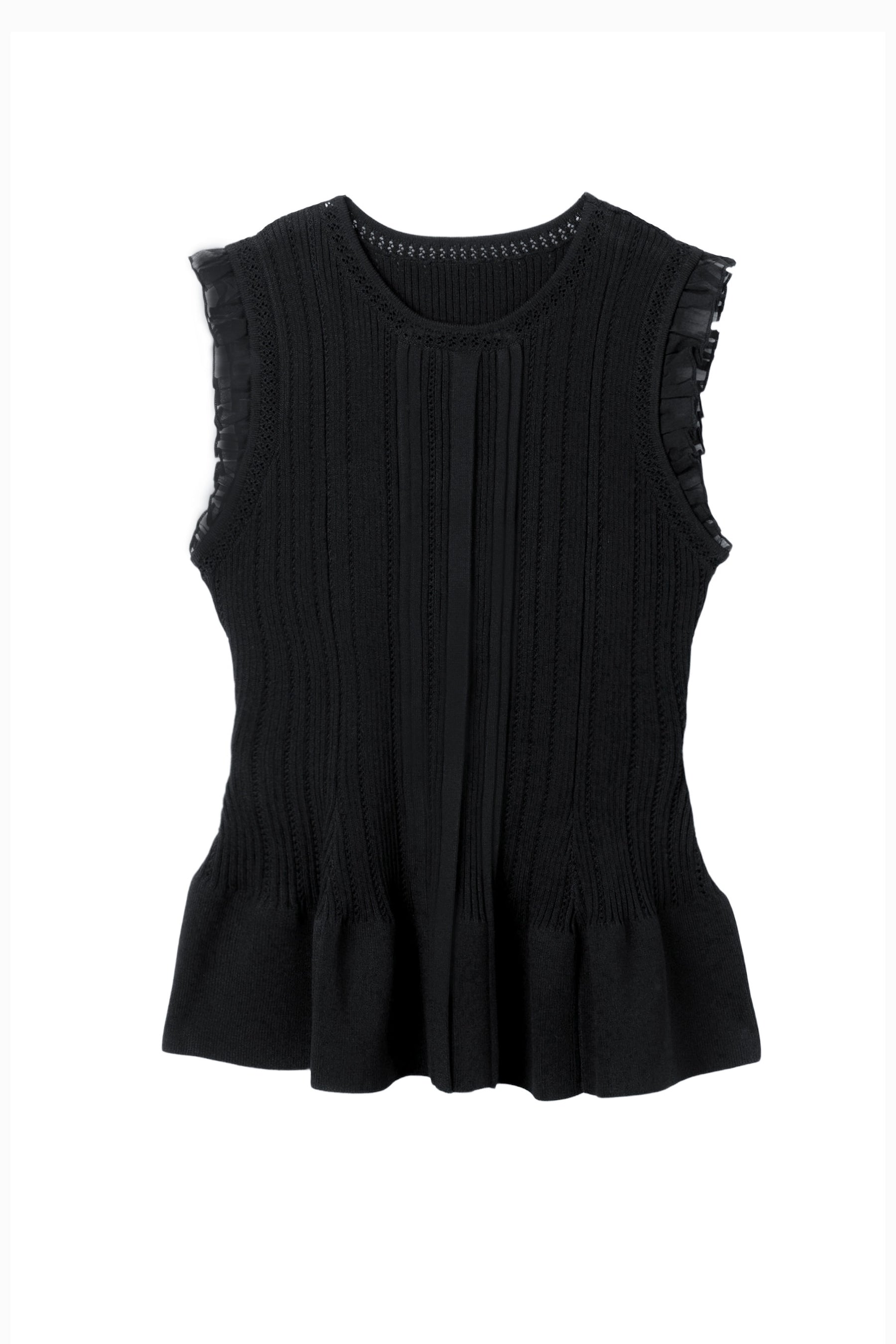 Peplum Ribbed Knit Top