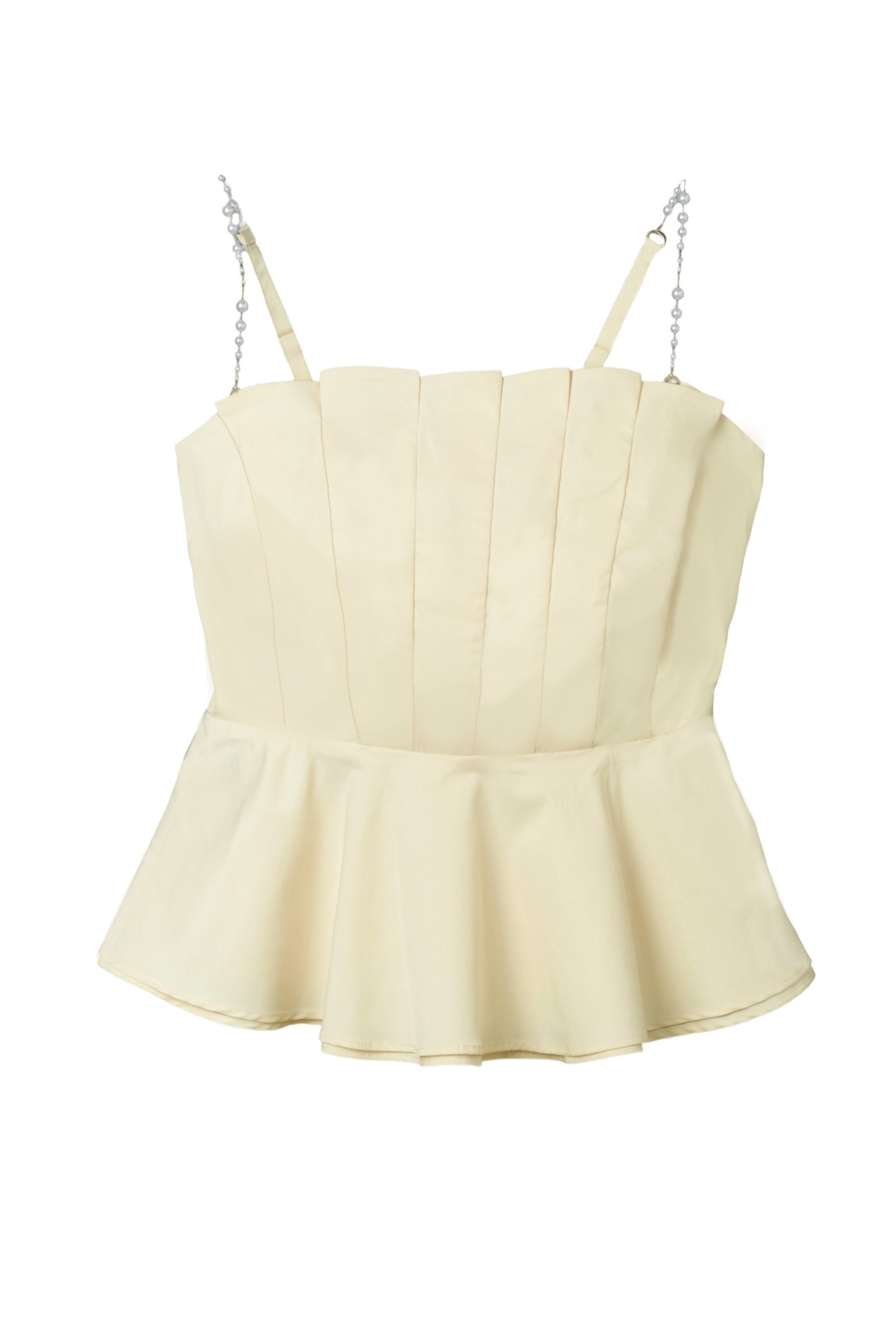 【7月下旬発送】Pearl-Strap Frill Top