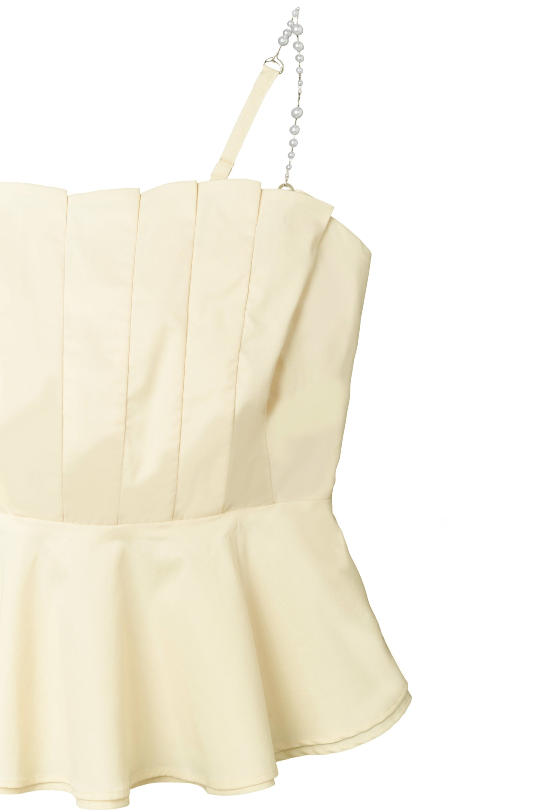 【7月下旬発送】Pearl-Strap Frill Top
