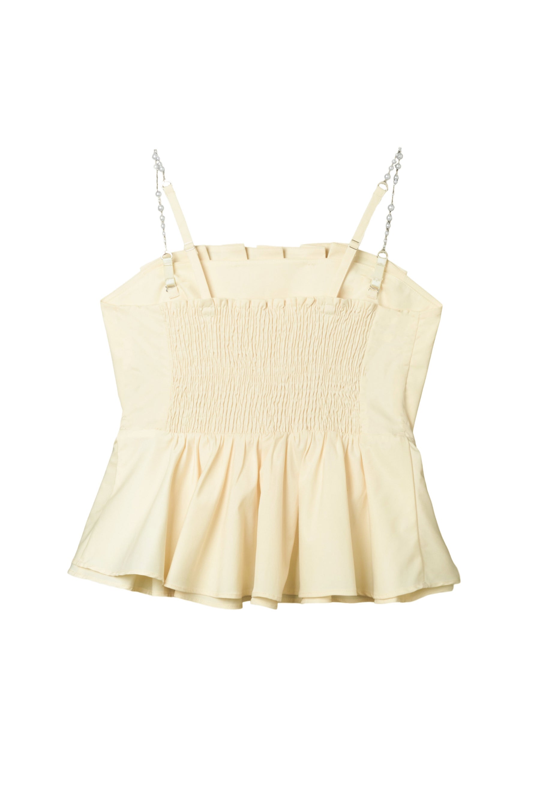 【7月下旬発送】Pearl-Strap Frill Top