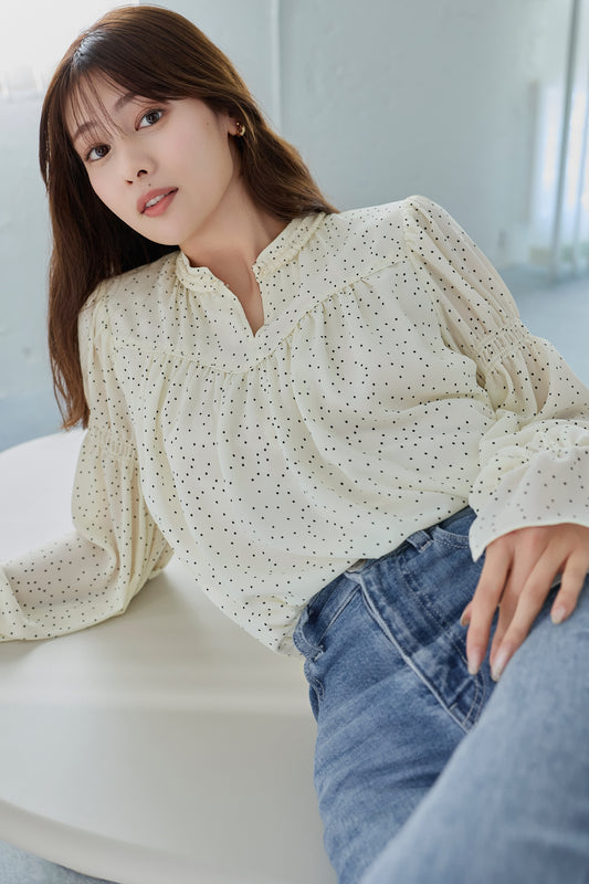 Chiffon Gathered Blouse