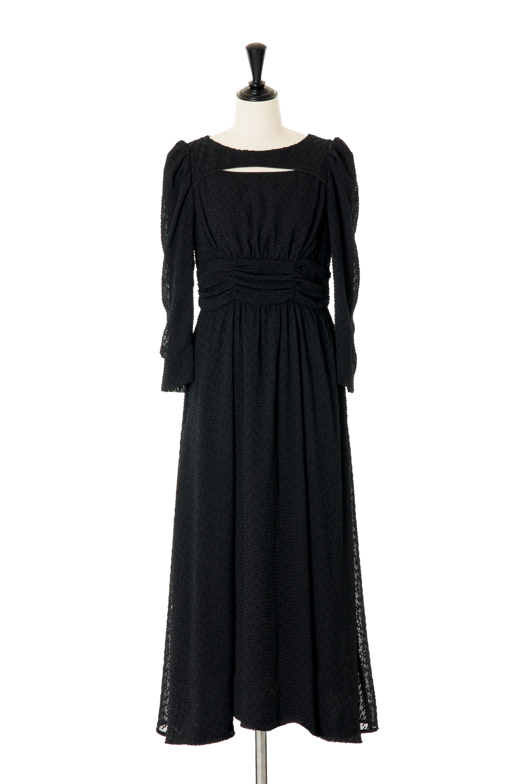 Jacquard Cut-Out Chiffon Dress
