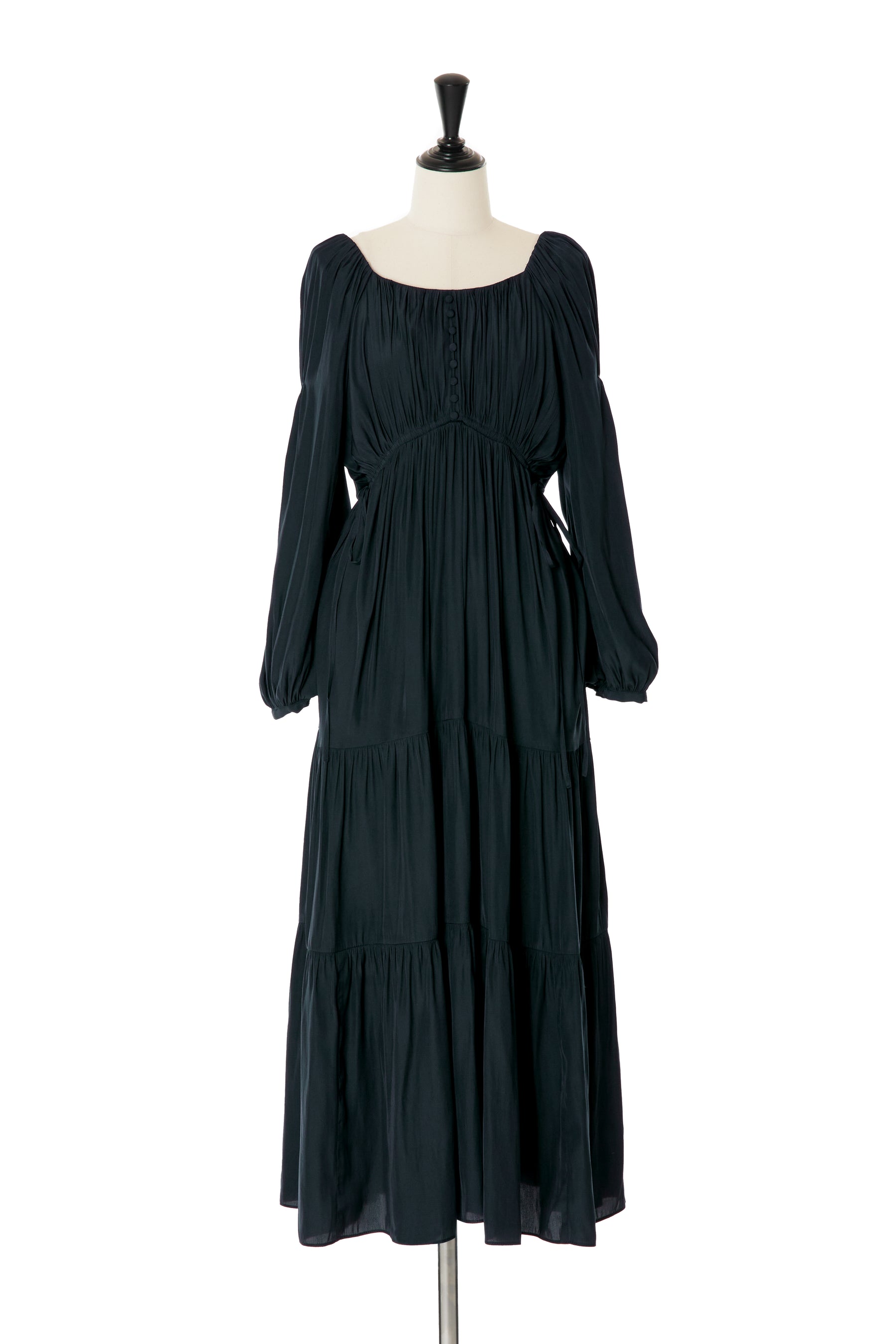 Side Bow Satin Long Dress