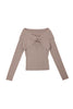 Twist Cut-Out Rib Knit Top