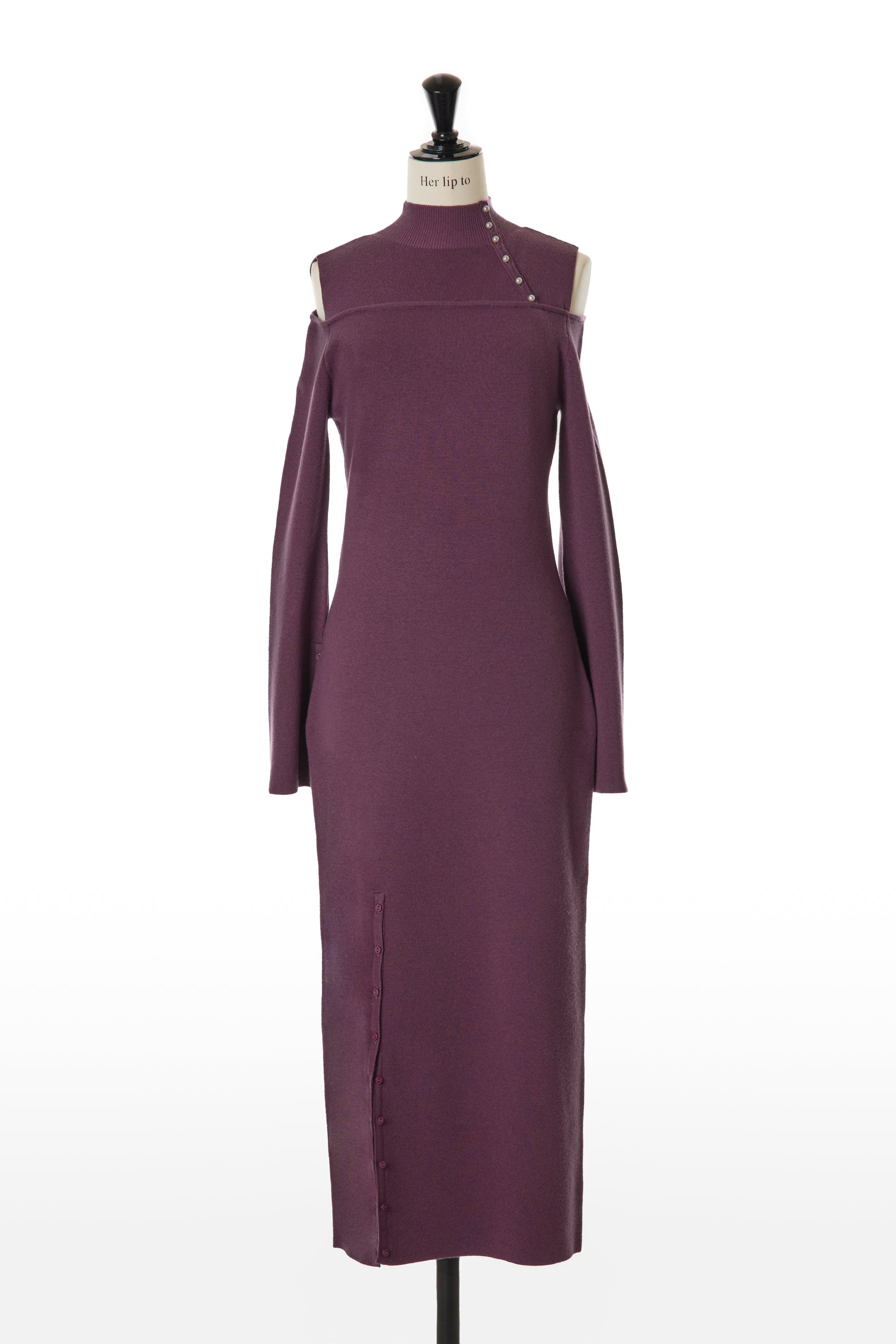 Cut-Out Shoulder Knit Dress