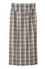 Over Check Long Skirt