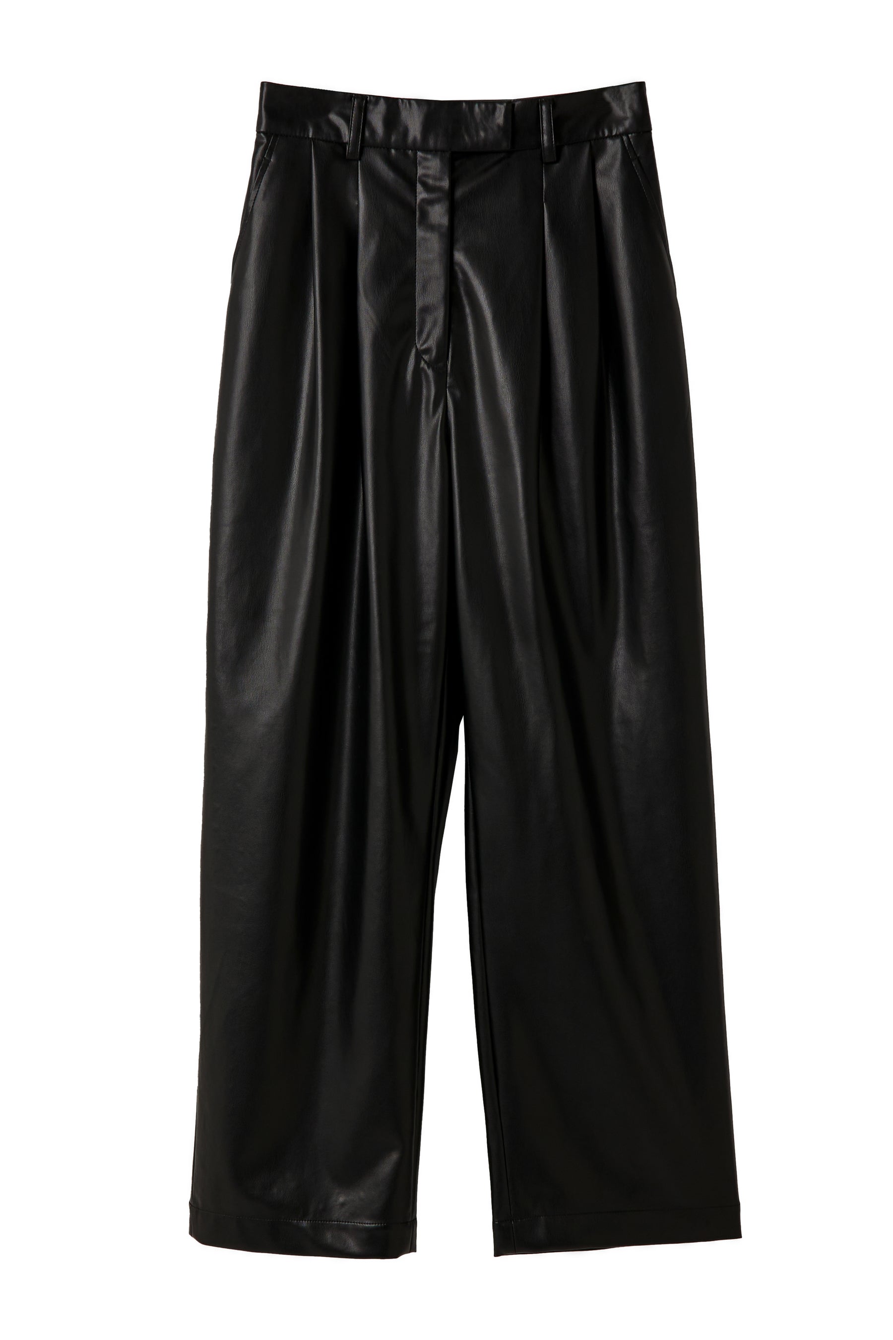 Vegan Leather Tapered Pants