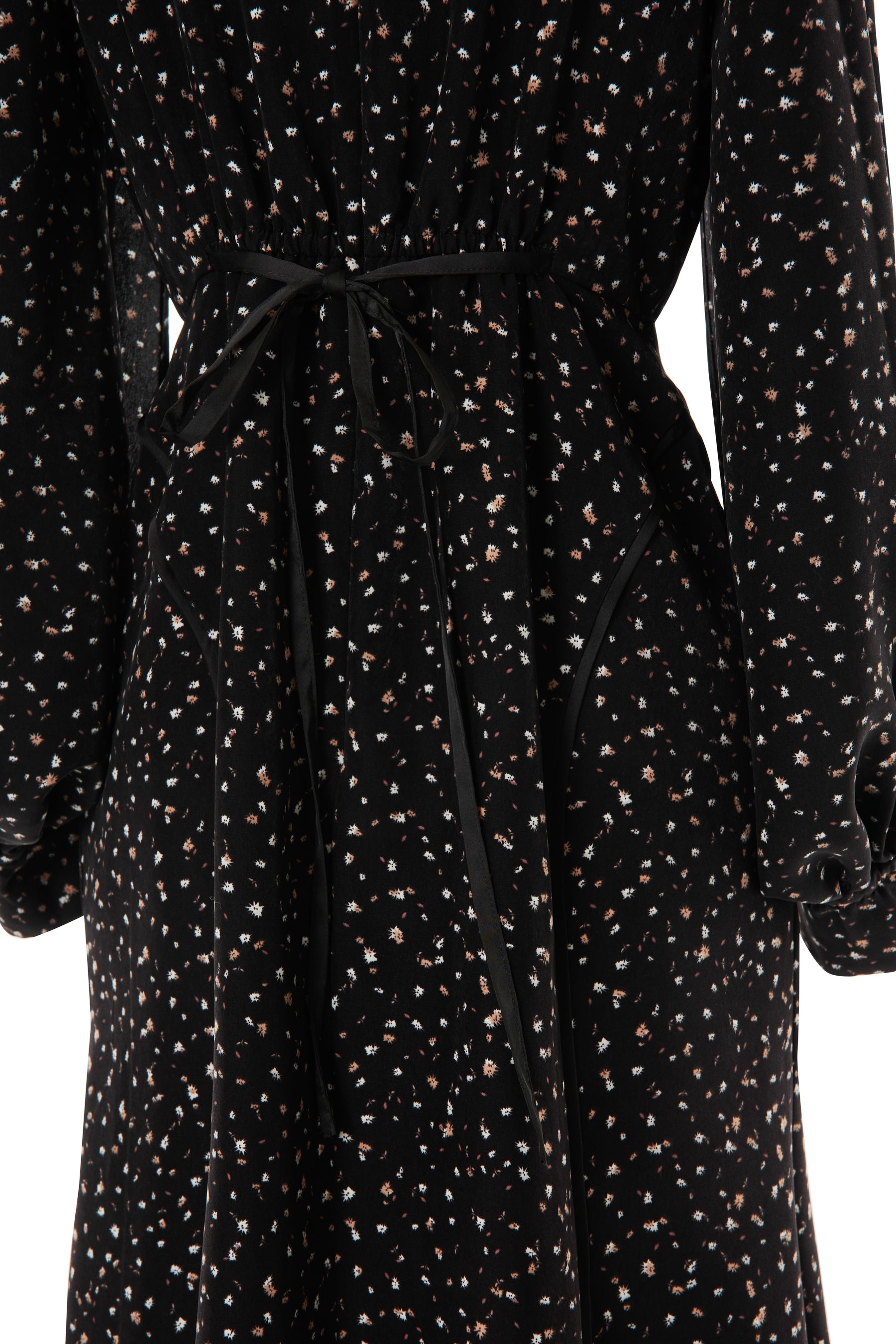 Slit Sleeve Floral Print Dress