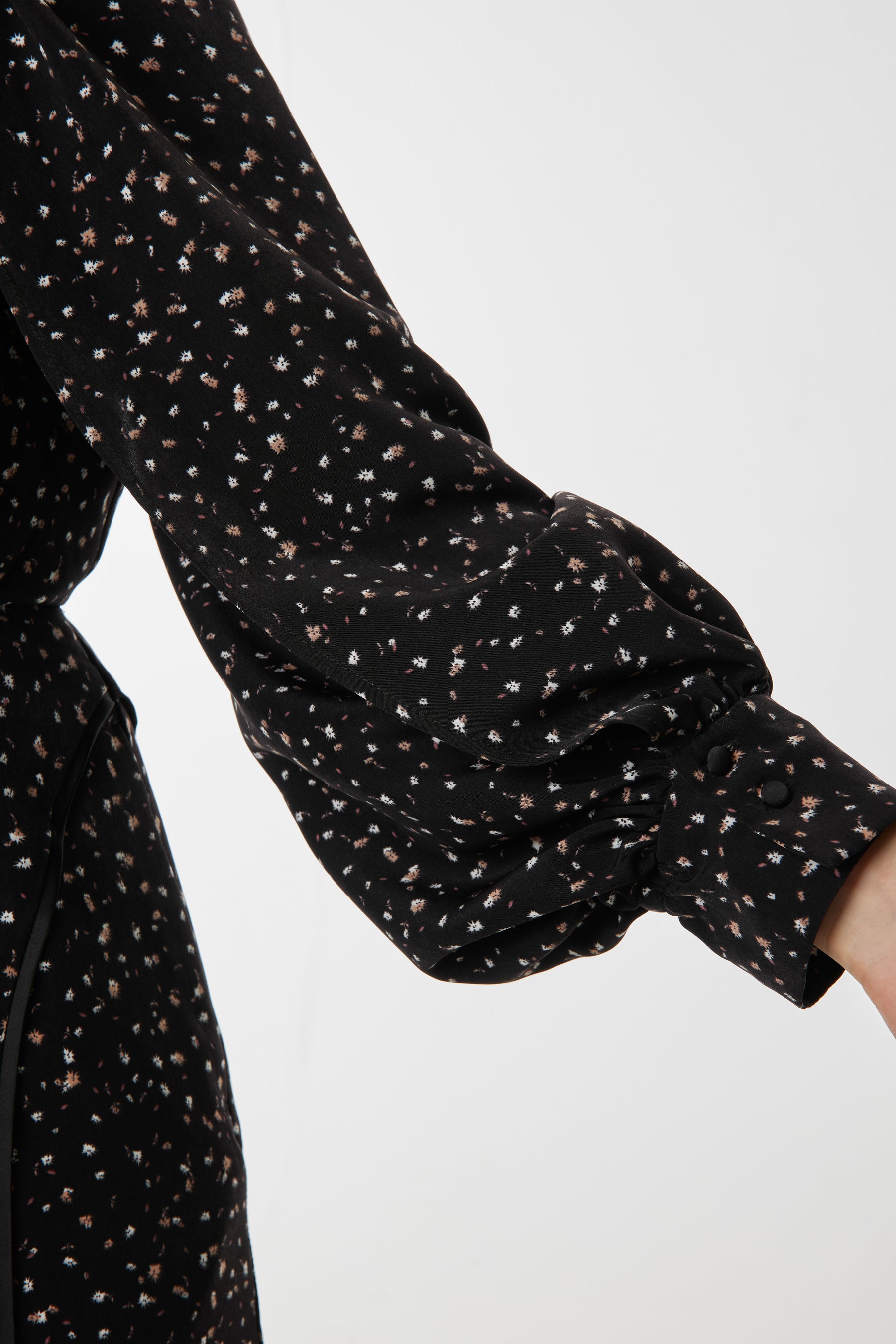 Slit Sleeve Floral Print Dress