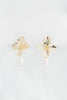 Pearl Gold Floral Earrings
