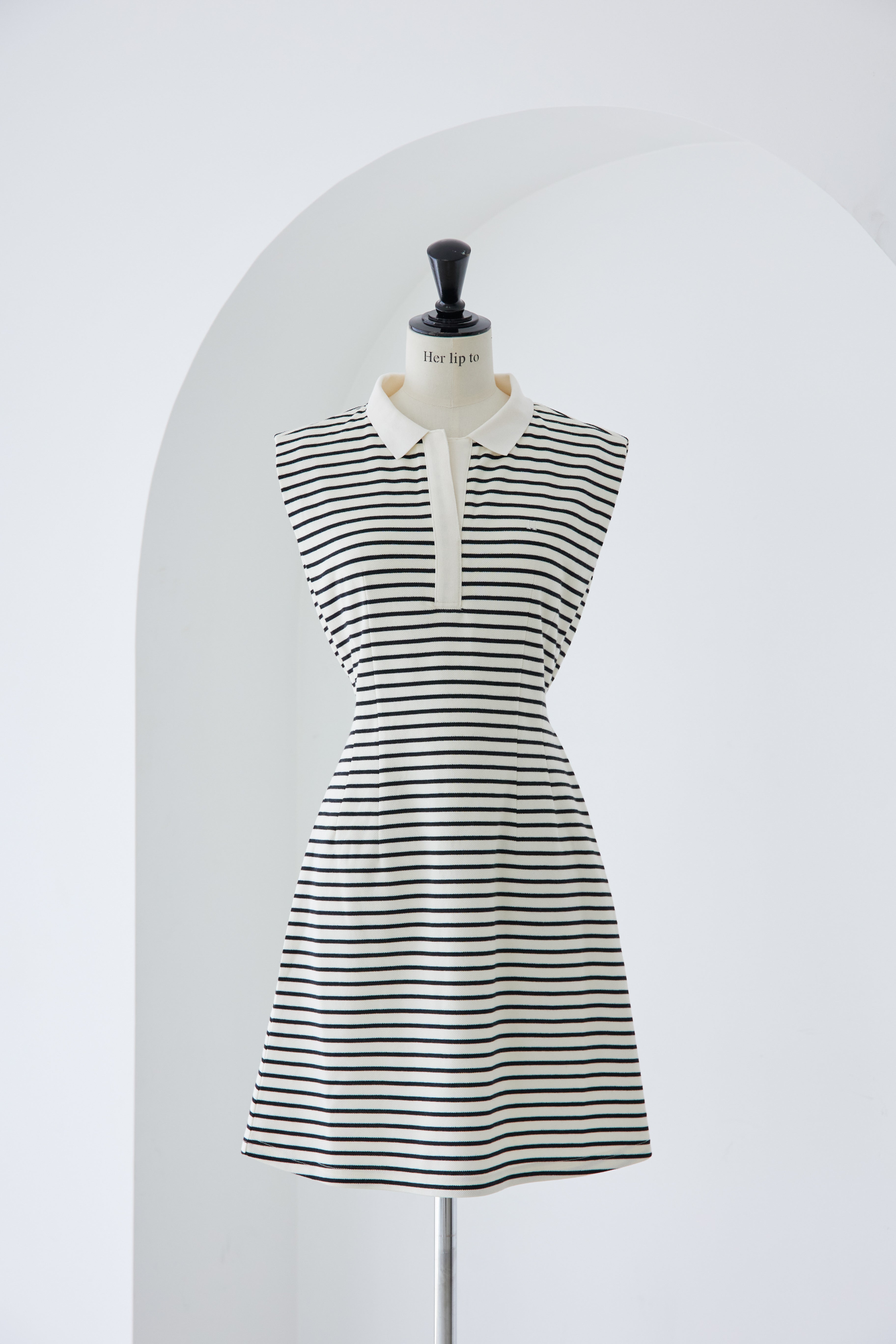 ワンピース French Sleeve Polo Mini Dress Her lip to（ハーリップトゥー）の「French Sleeve Polo Mini