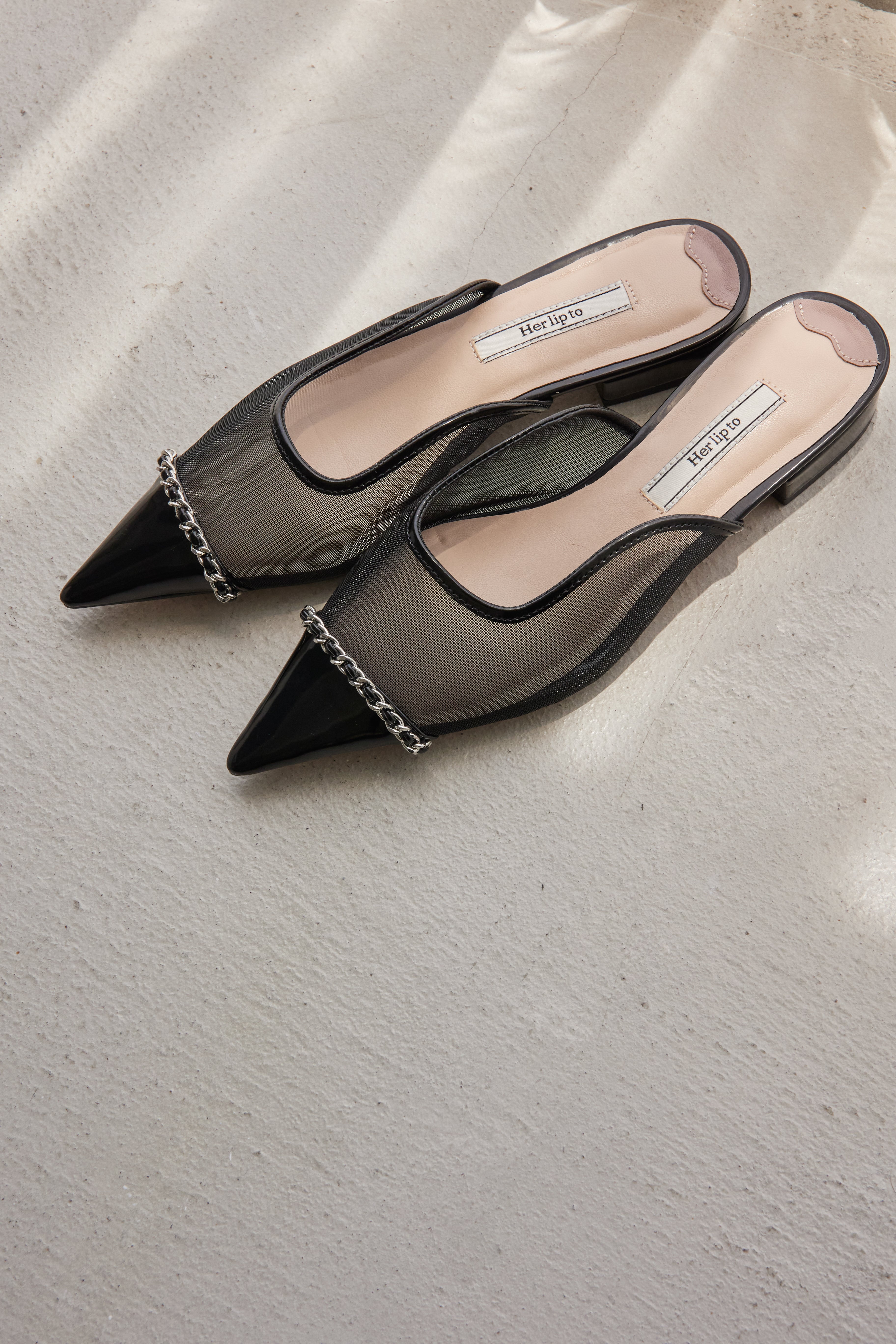 【新品未使用】 Organza Chain Mules 37 herlipto Organza Chain Mules