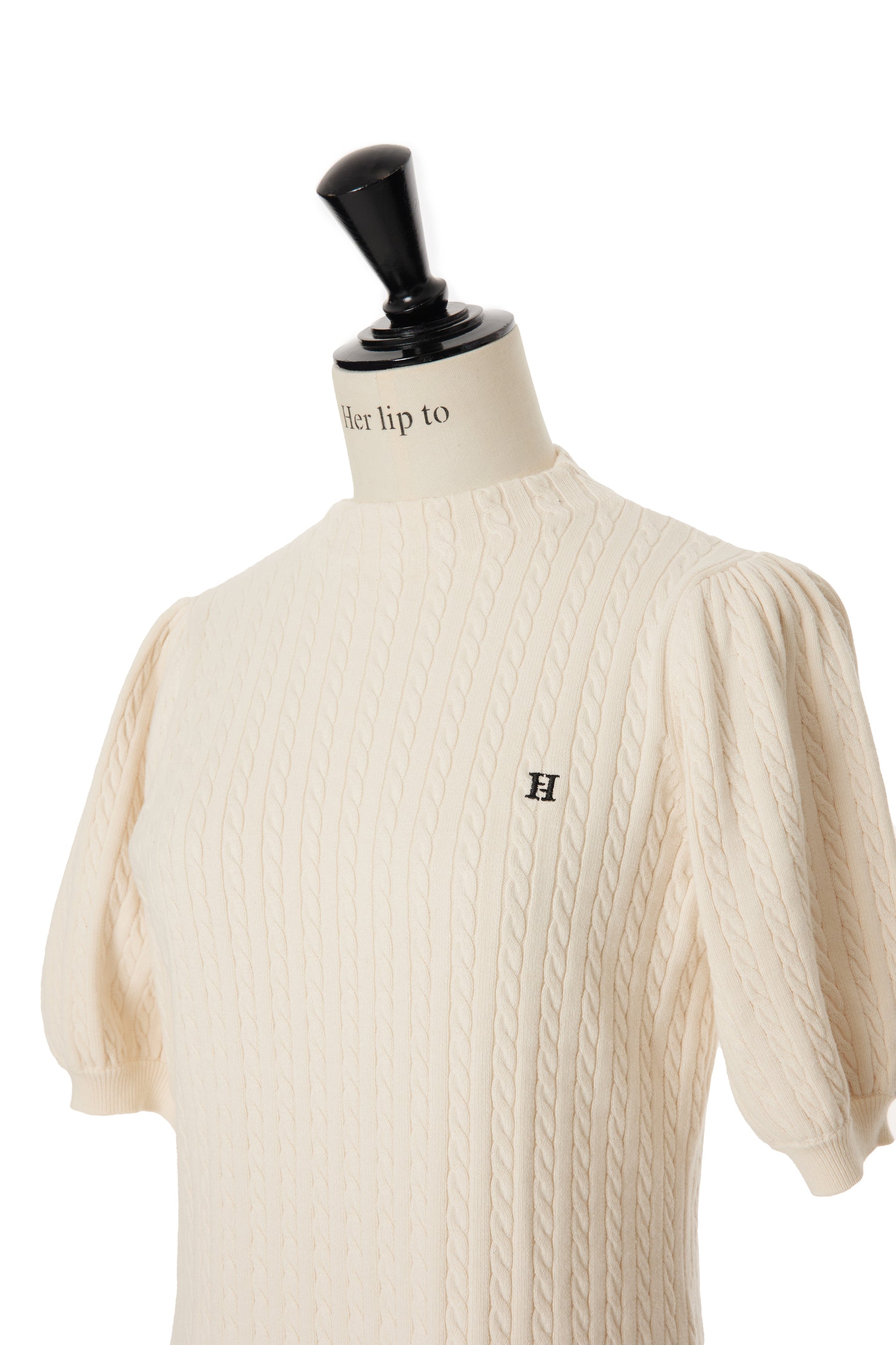 Puff Sleeve Cable Knit Dress
