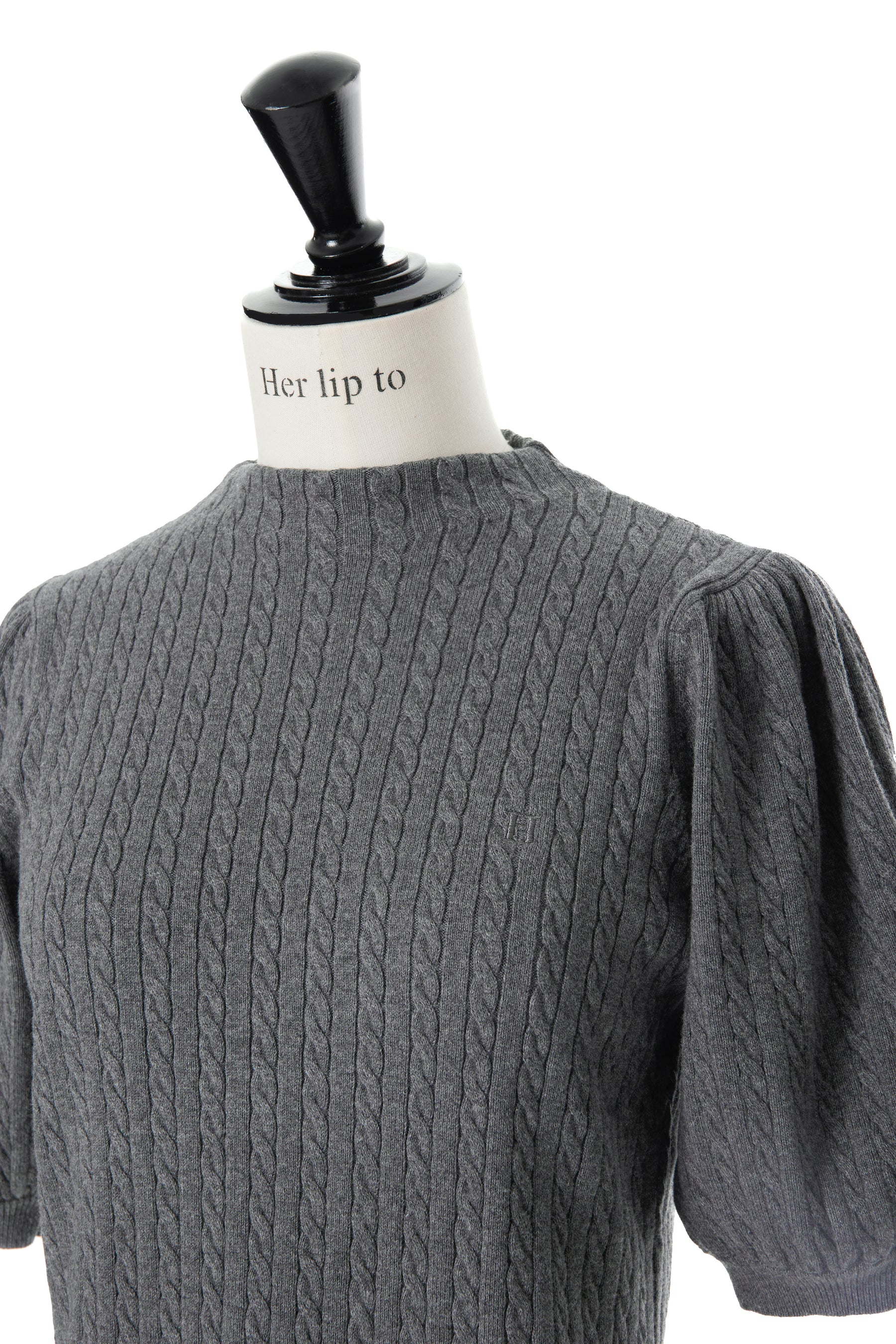 Puff Sleeve Cable Knit Dress