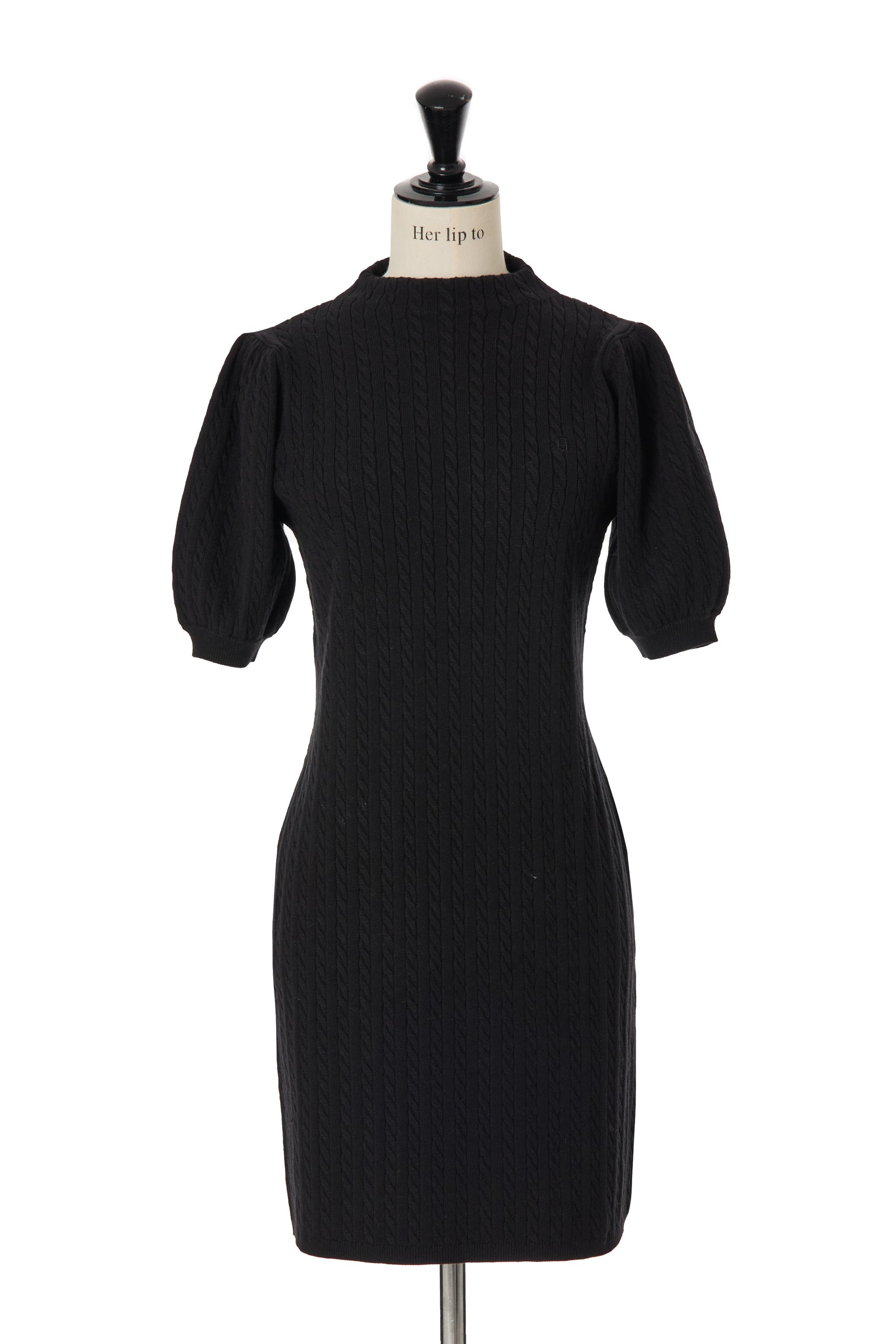 Puff Sleeve Cable Knit Dress