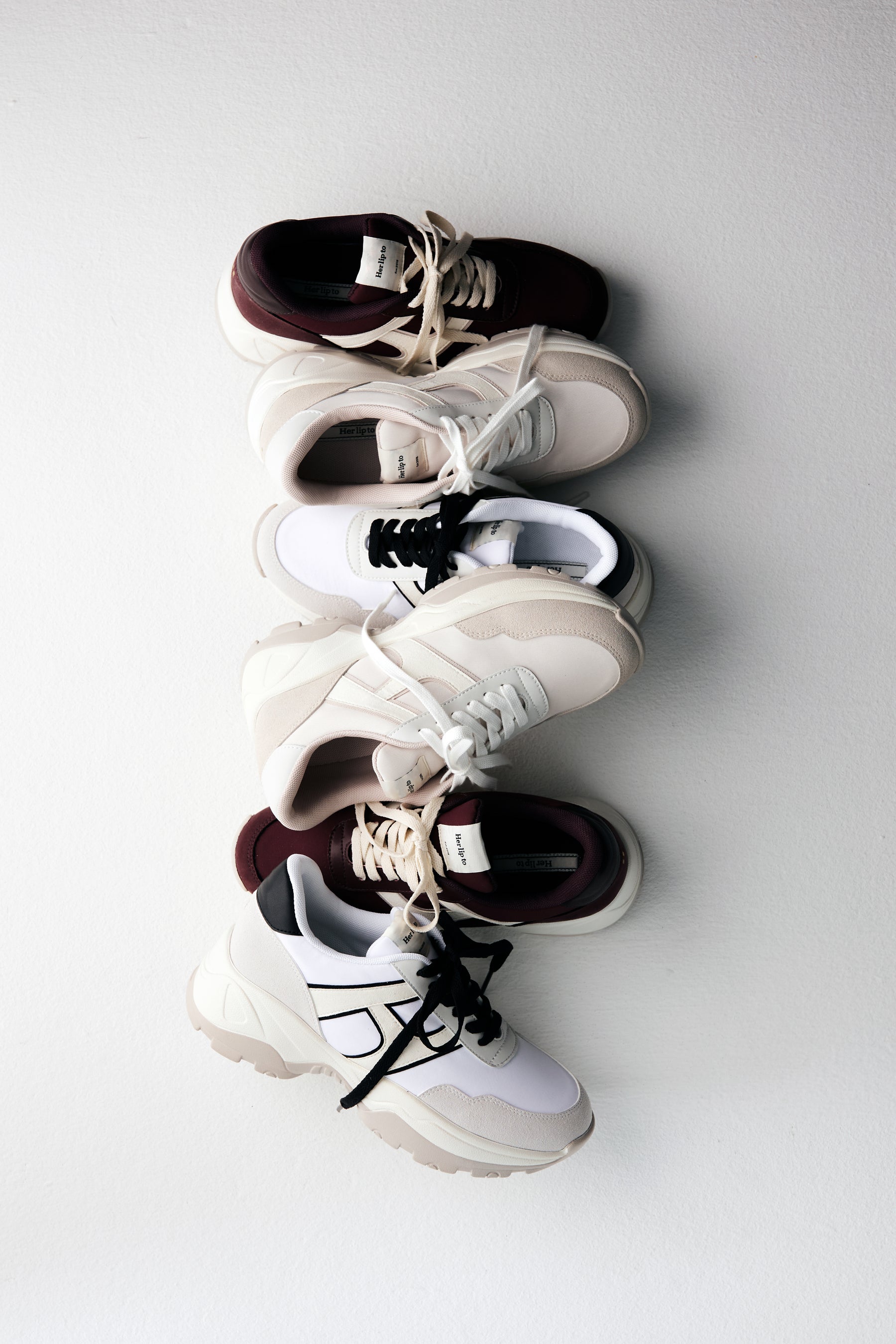 【white / beige / black×white / bordeaux】Le City HLT Sneakers
