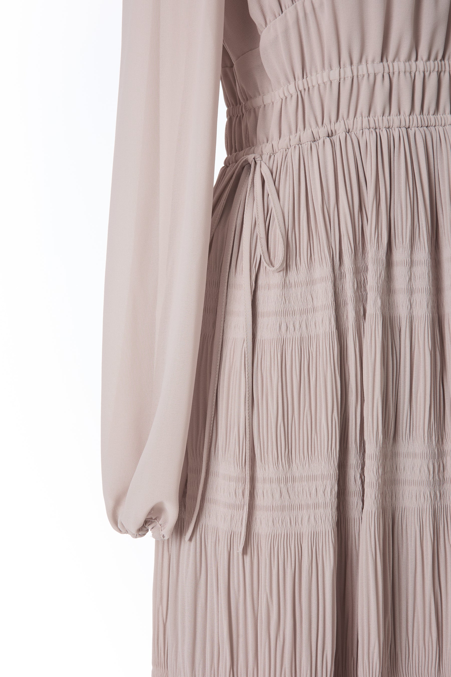 【新色】Majolica Pleated Chiffon Long Dress