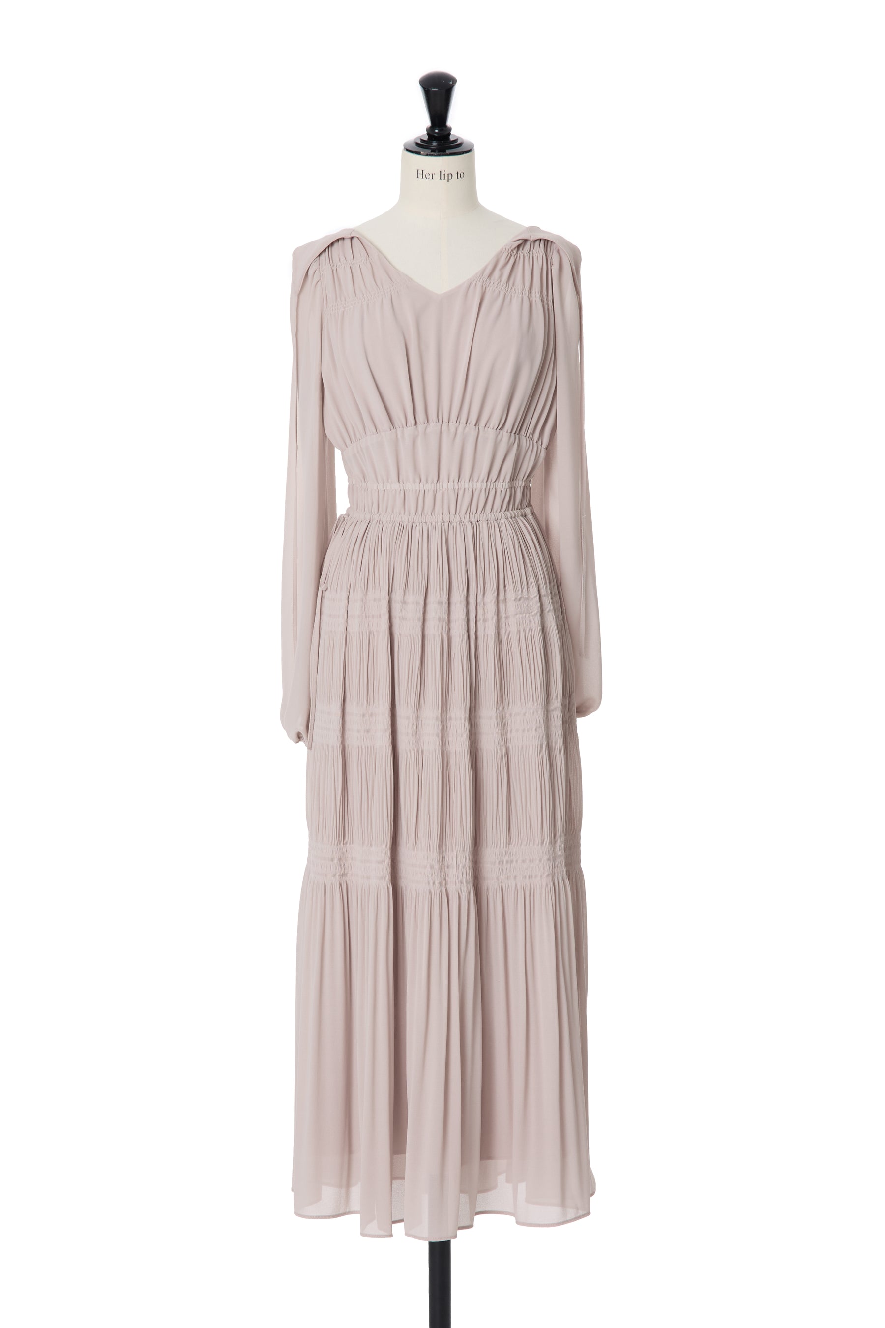 【新色】Majolica Pleated Chiffon Long Dress