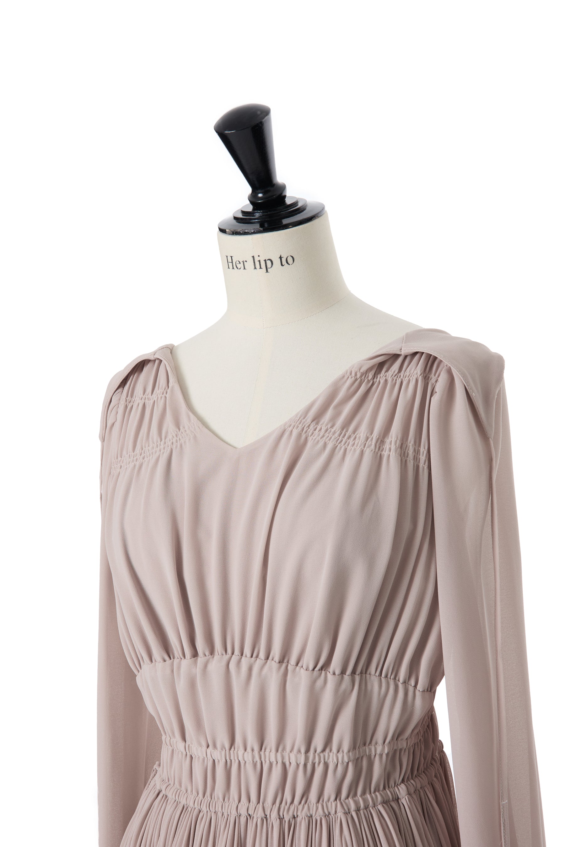 【新色】Majolica Pleated Chiffon Long Dress