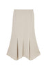 【ecru / moss】Asymmetry Hem Satin Skirt