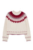 【red】Heart Fair Isle Knit Pullover