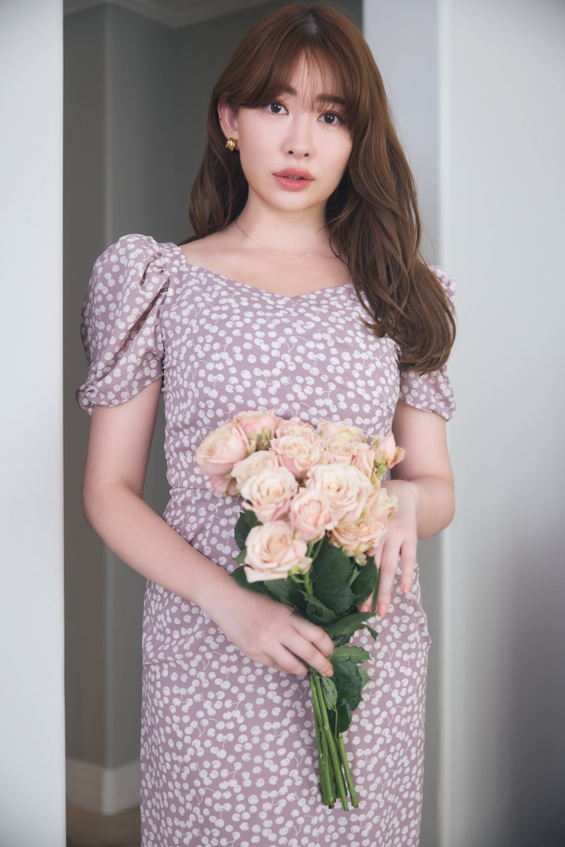Cherry Pattern Cache-Coeur One-Piece