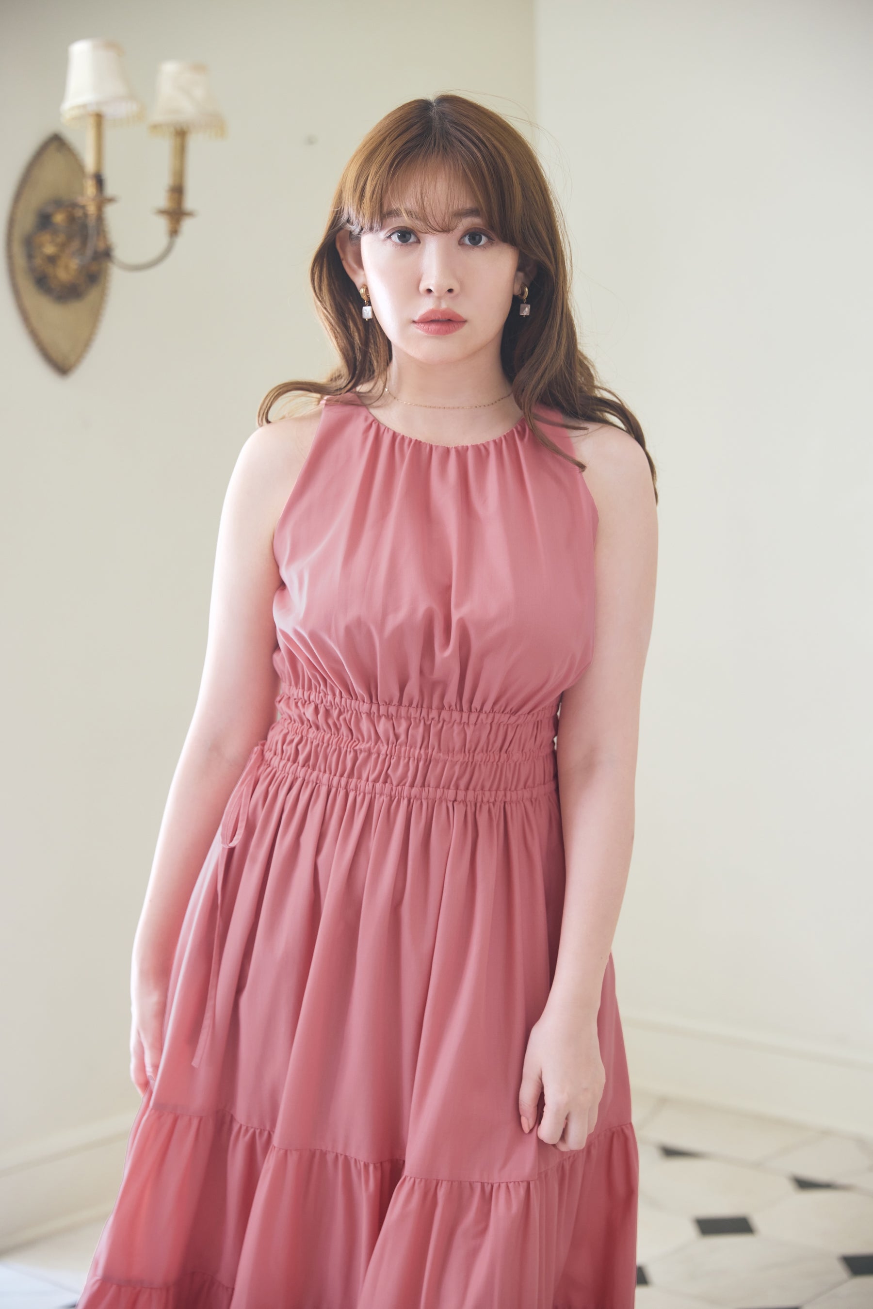 Riviera Bow Tiered Long Dress