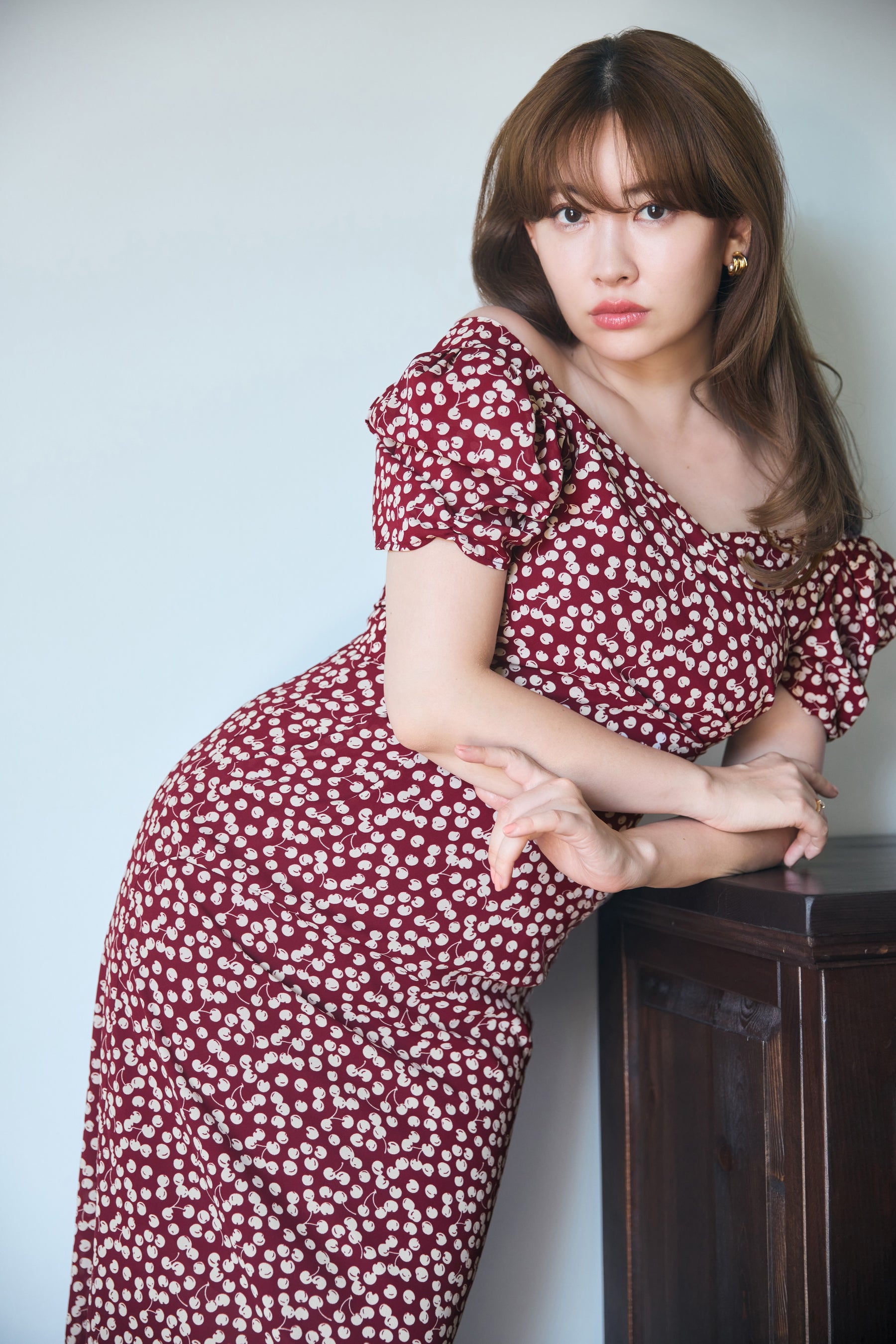 Cherry Pattern Cache-Coeur One-Piece