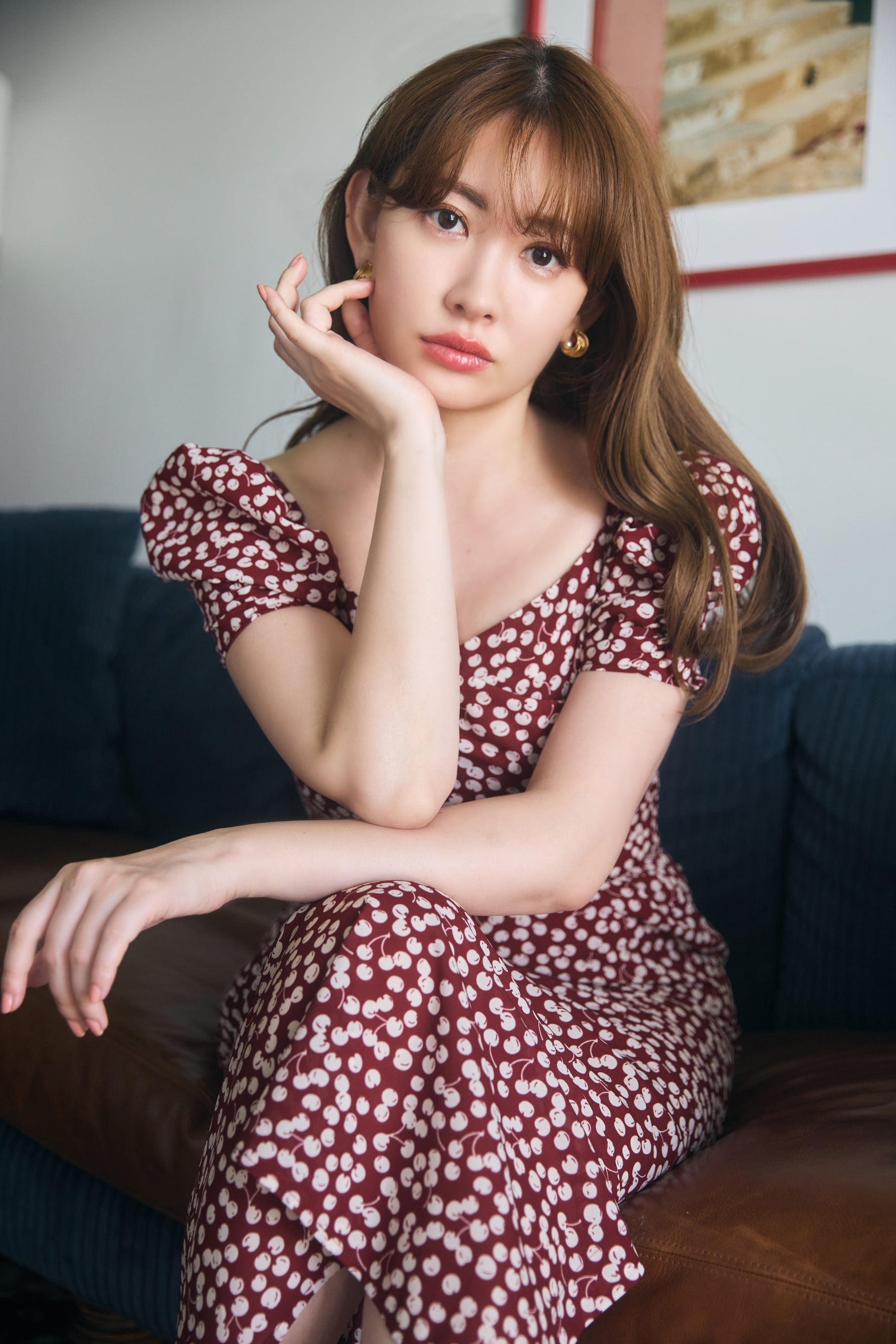 Cherry Pattern Cache-Coeur One-Piece