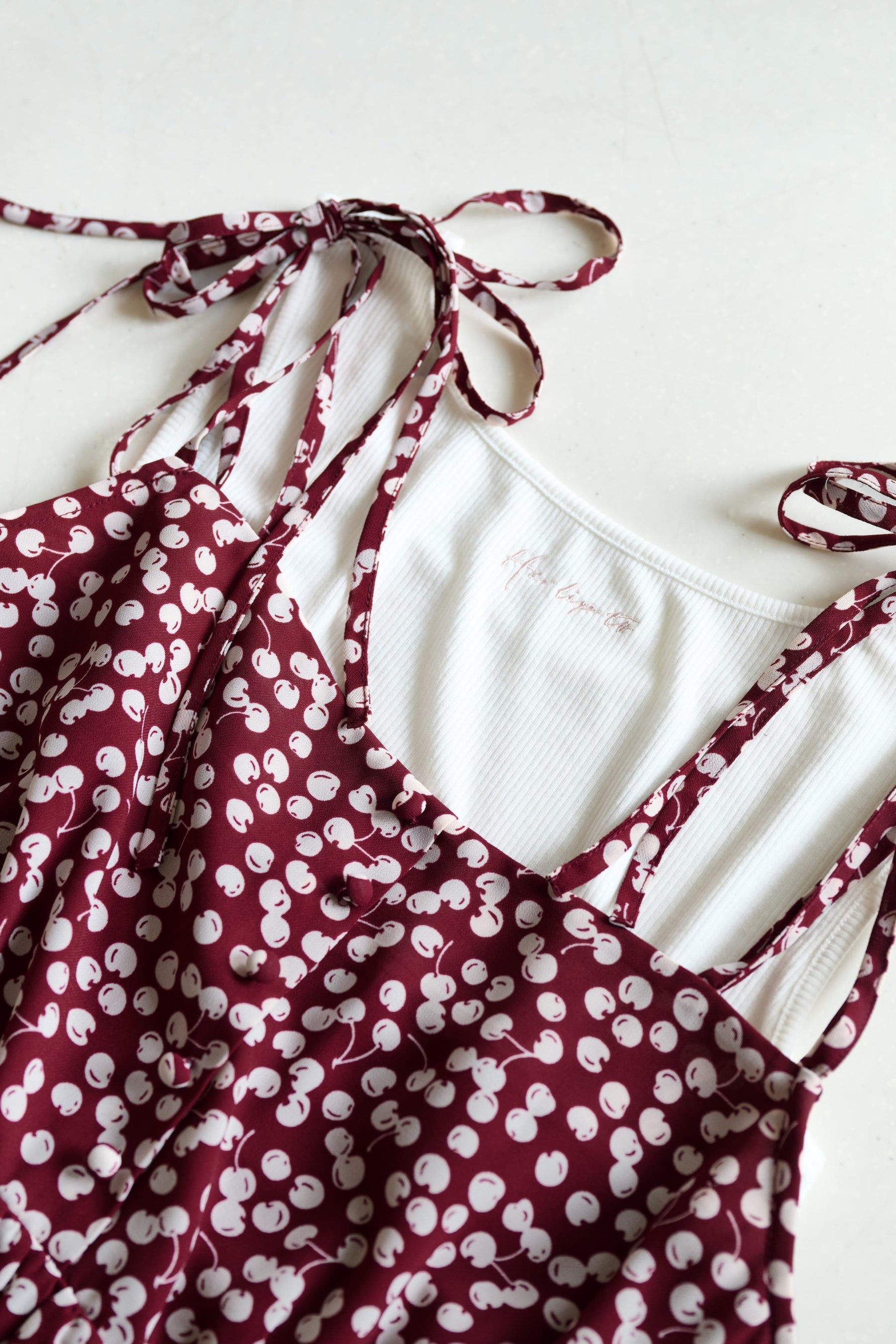 Cherry Pattern Strap Top