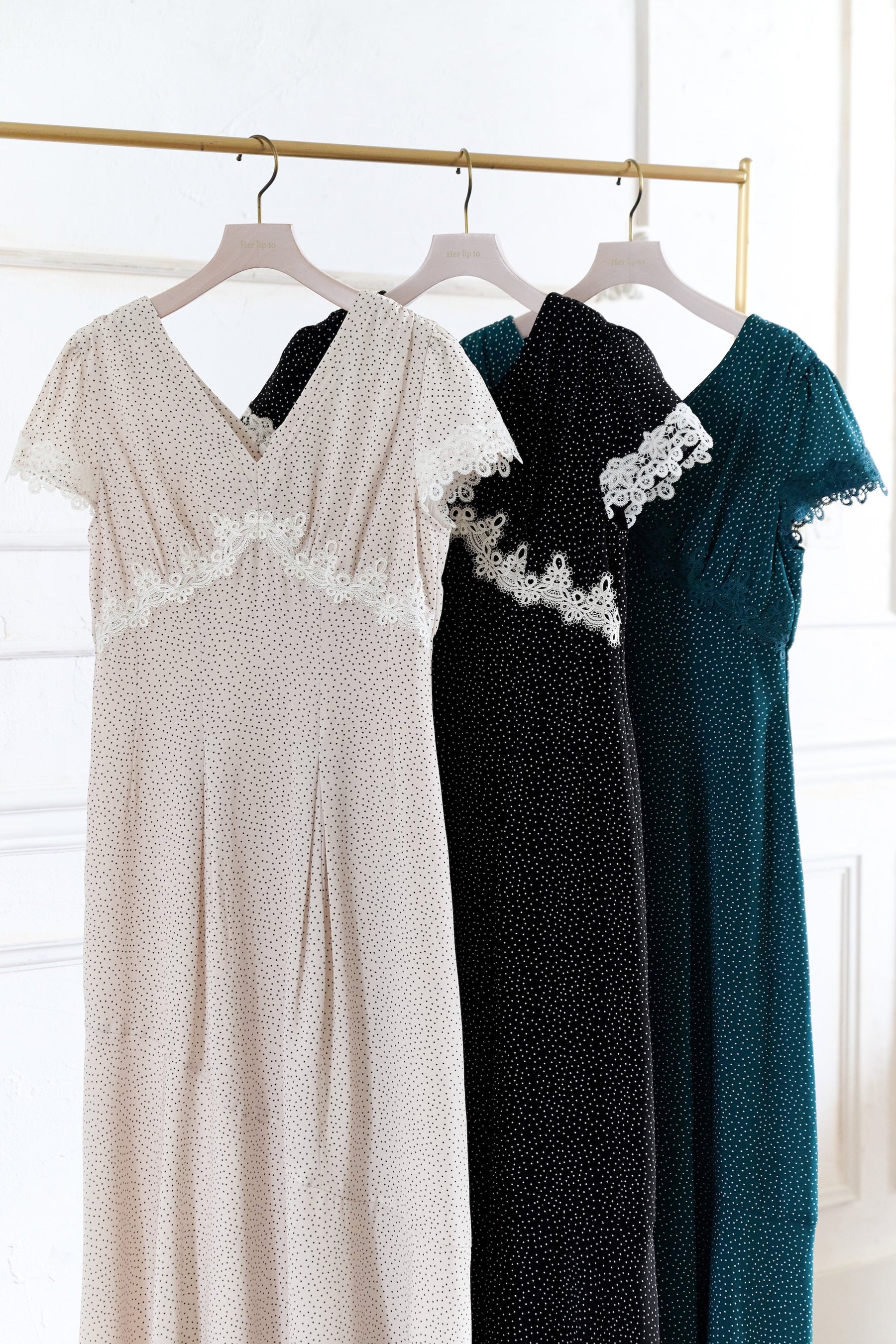 Polka-Dot Lace-Trim Dress