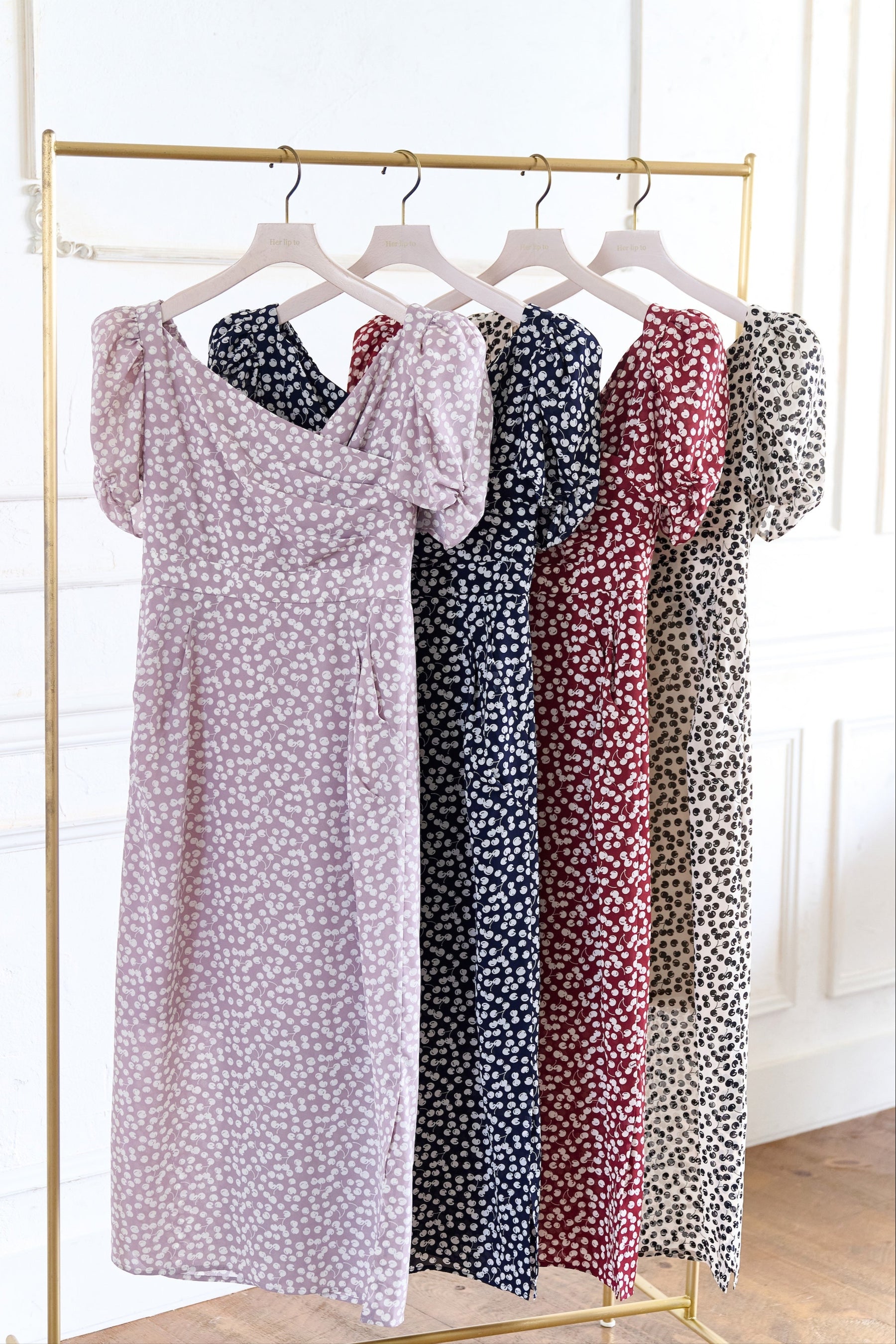 Cherry Pattern Cache-Coeur One-Piece