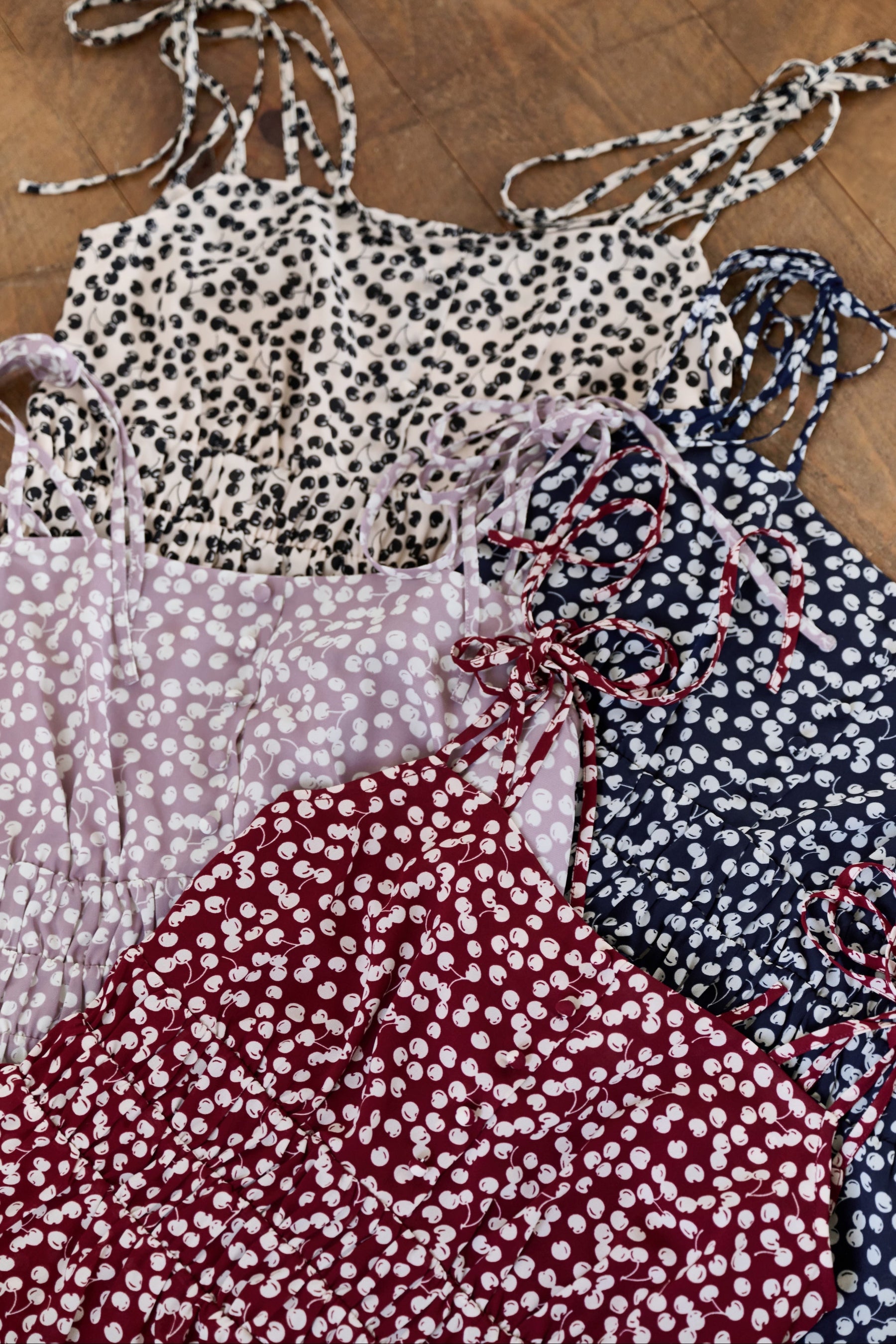 Cherry Pattern Strap Top
