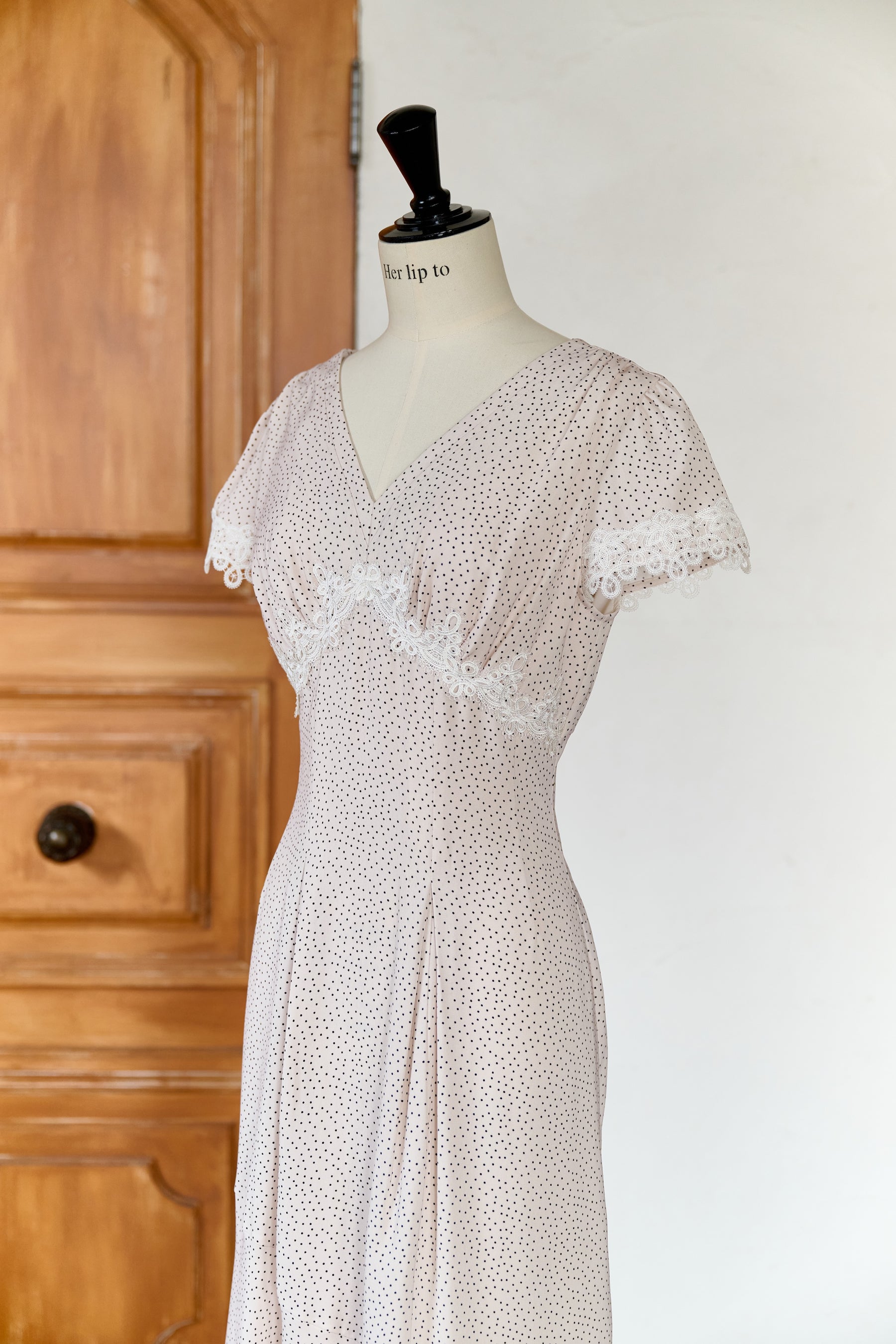 Polka-Dot Lace-Trim Dress