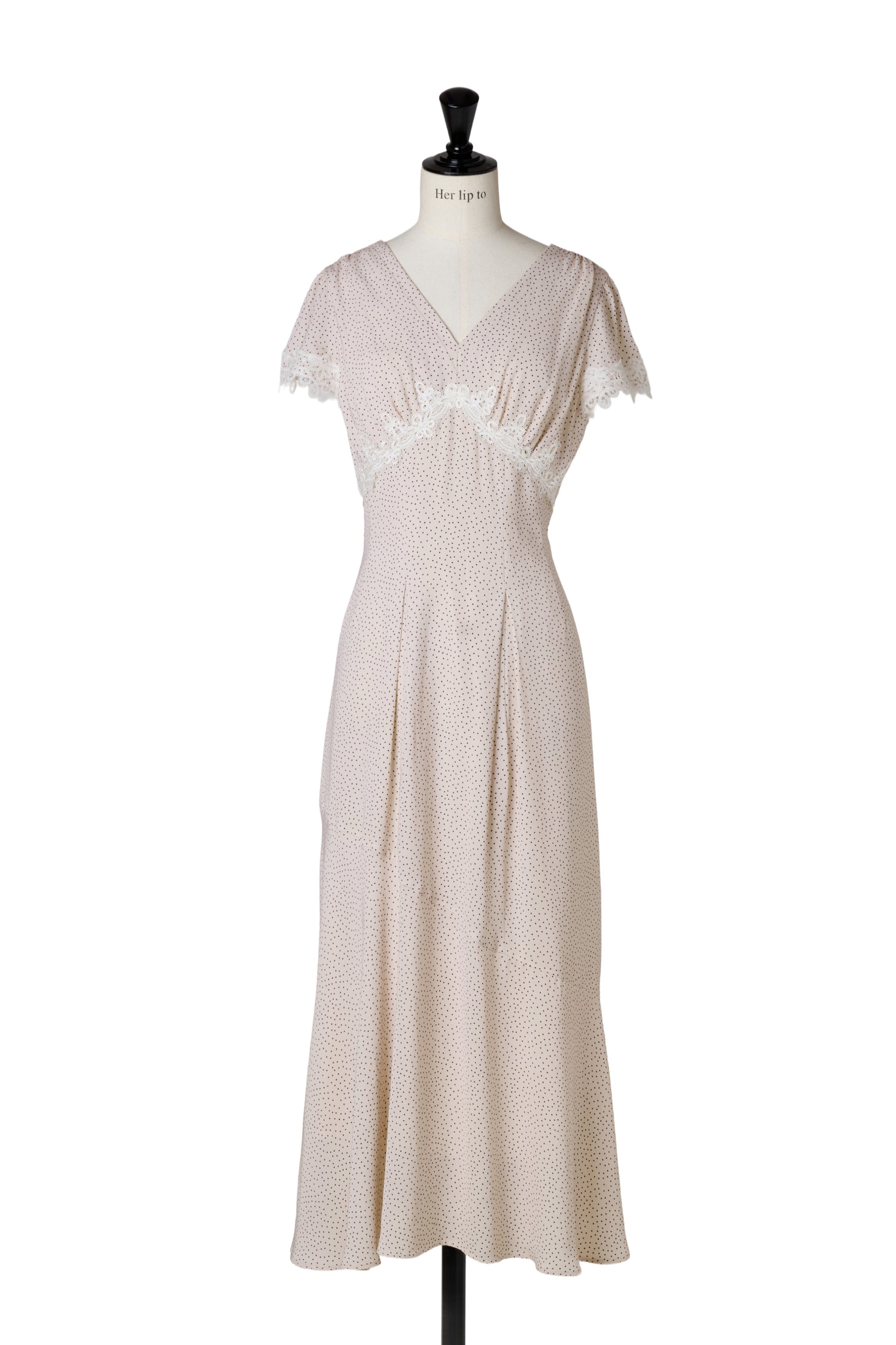 Polka-Dot Lace-Trim Dress
