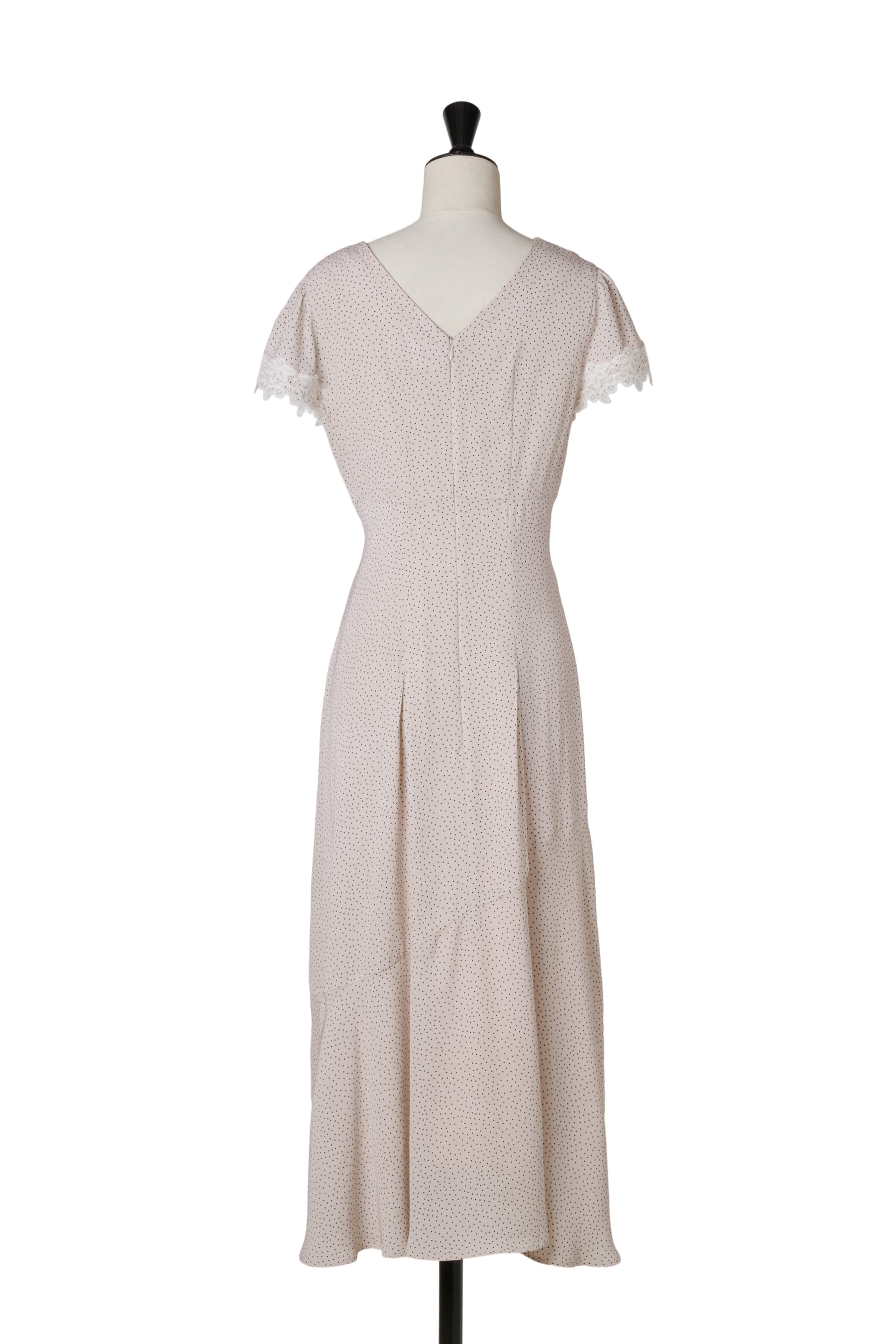 Polka-Dot Lace-Trim Dress