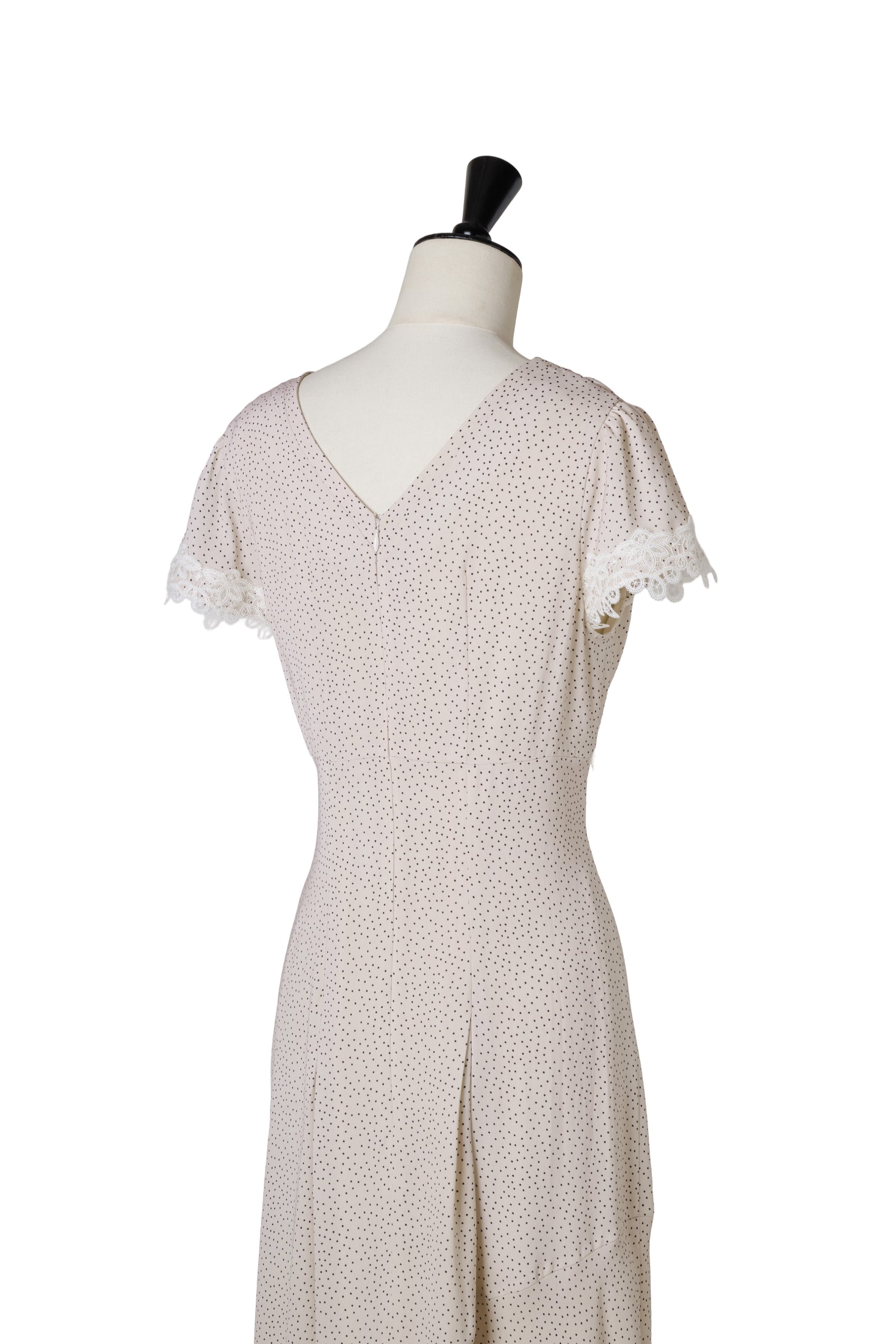 Polka-Dot Lace-Trim Dress