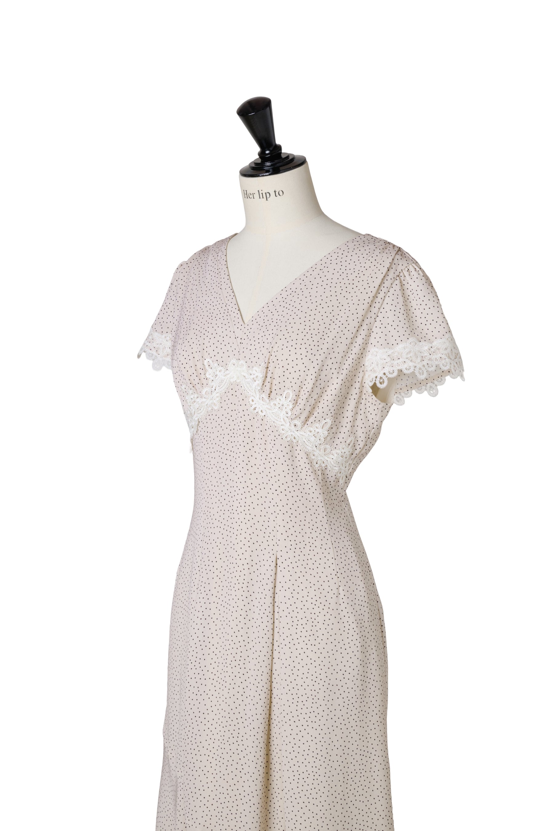 Polka-Dot Lace-Trim Dress