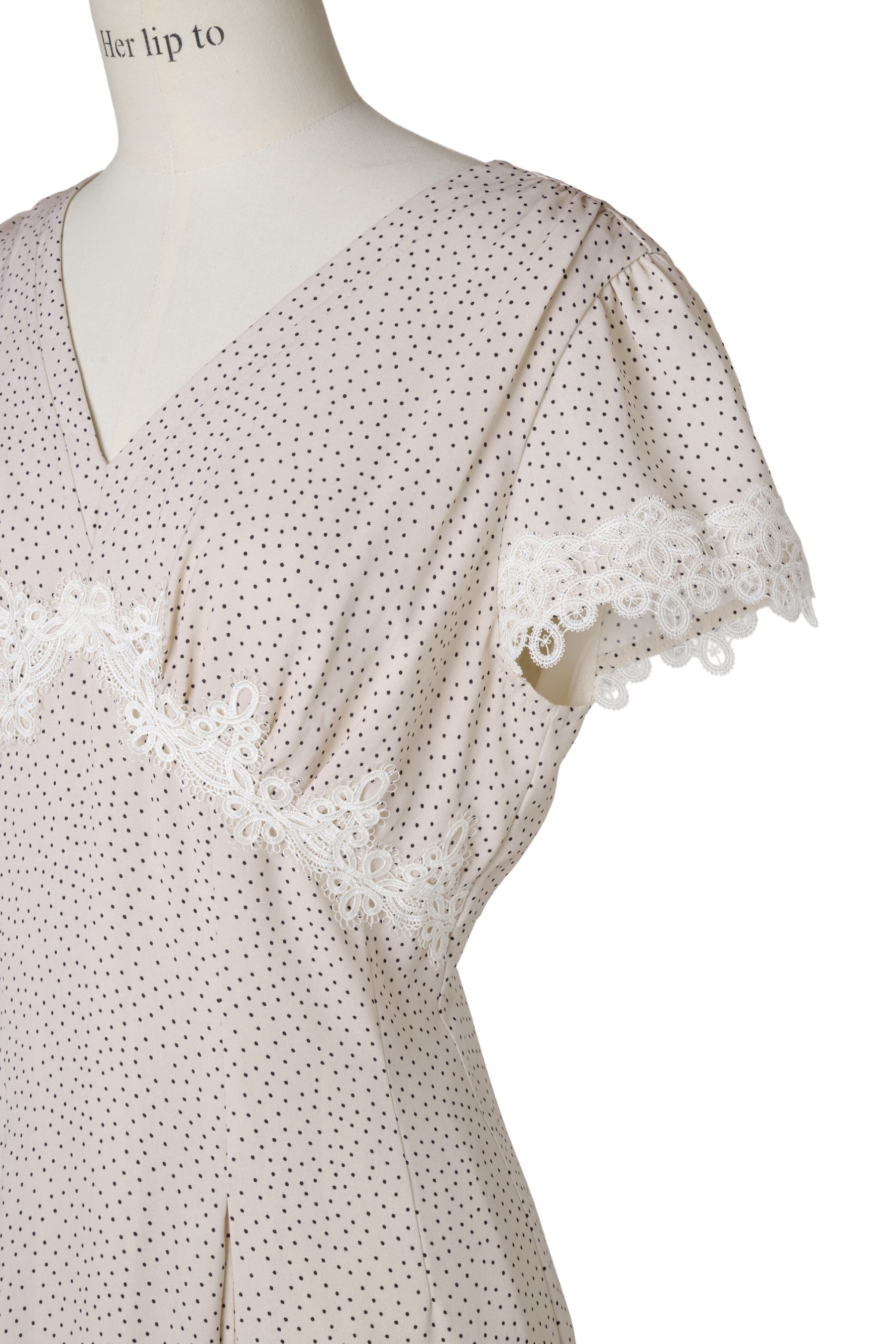 Polka-Dot Lace-Trim Dress