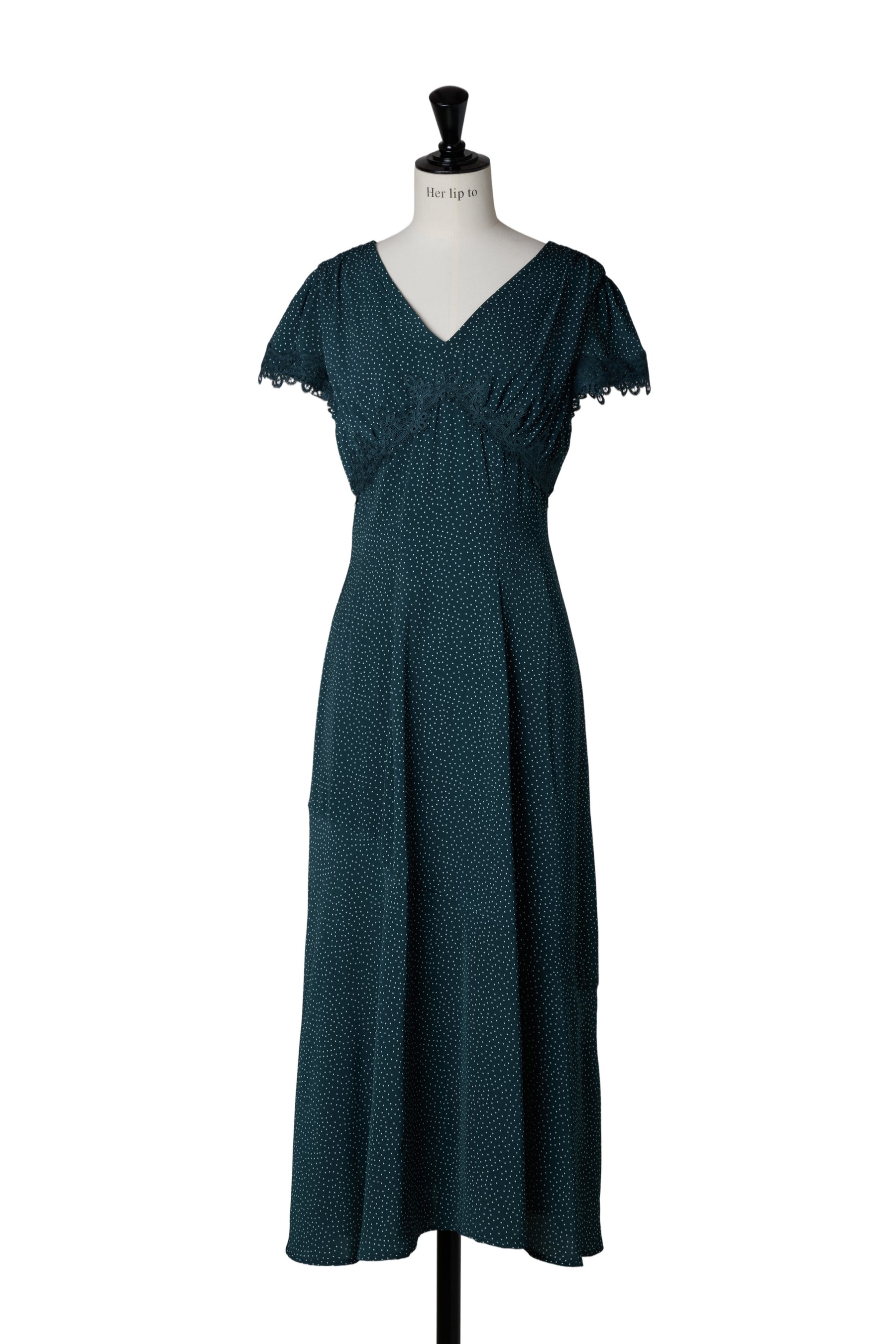 Polka-Dot Lace-Trim Dress