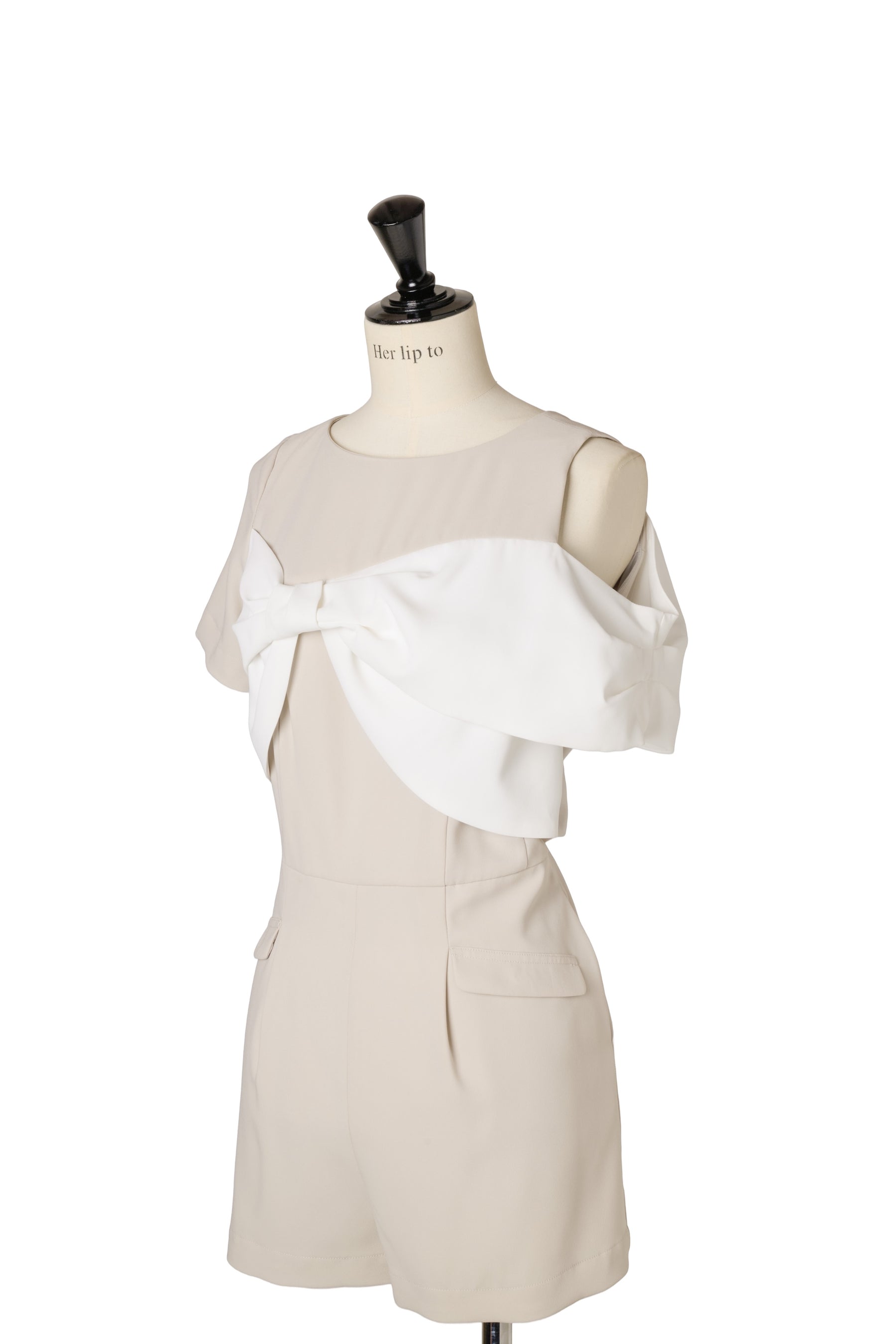 Bicolor Ribbon-Motif Romper